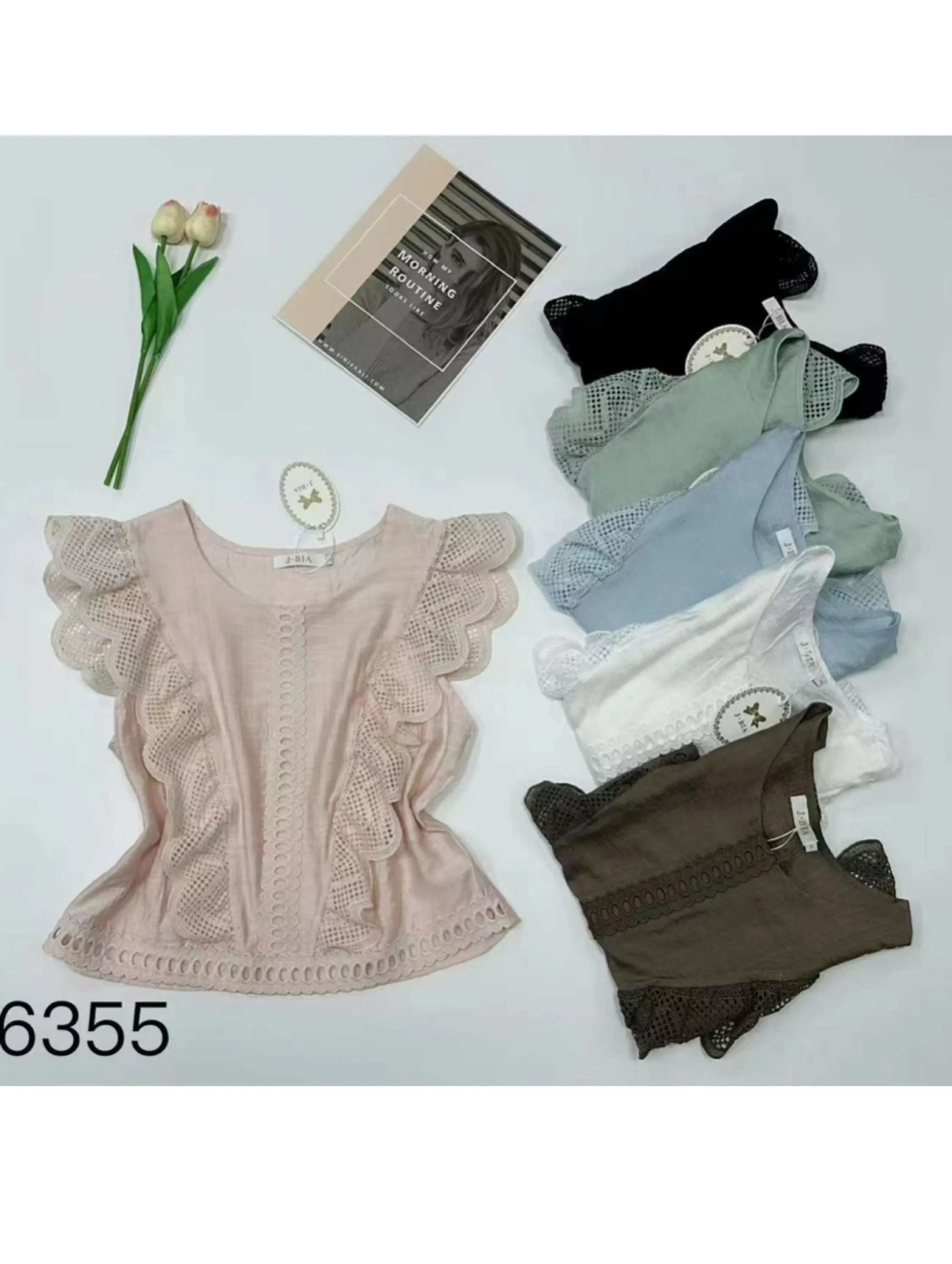blusa lisa manga curta manga babado shu loja