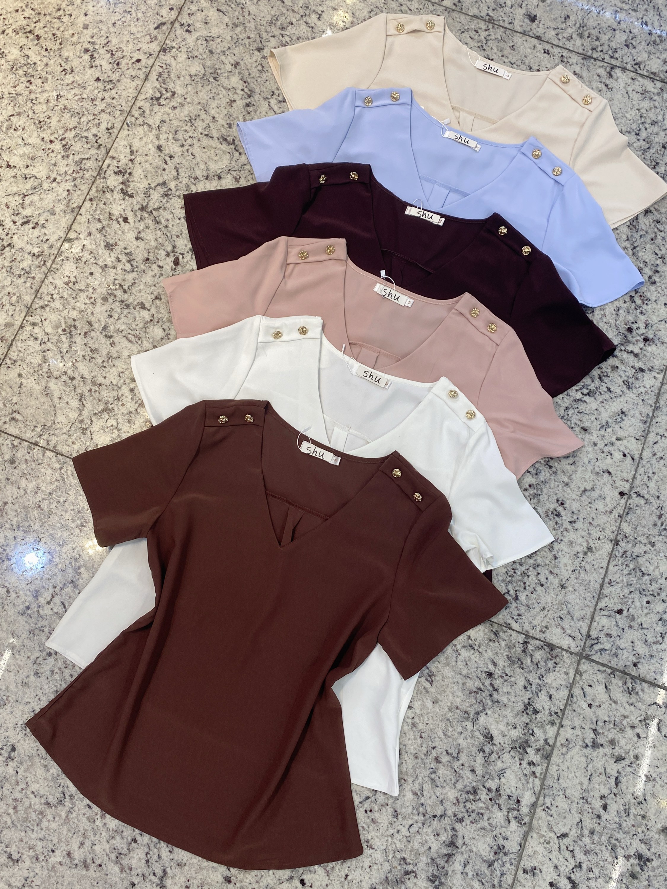 blusa lisa manga curta shu loja