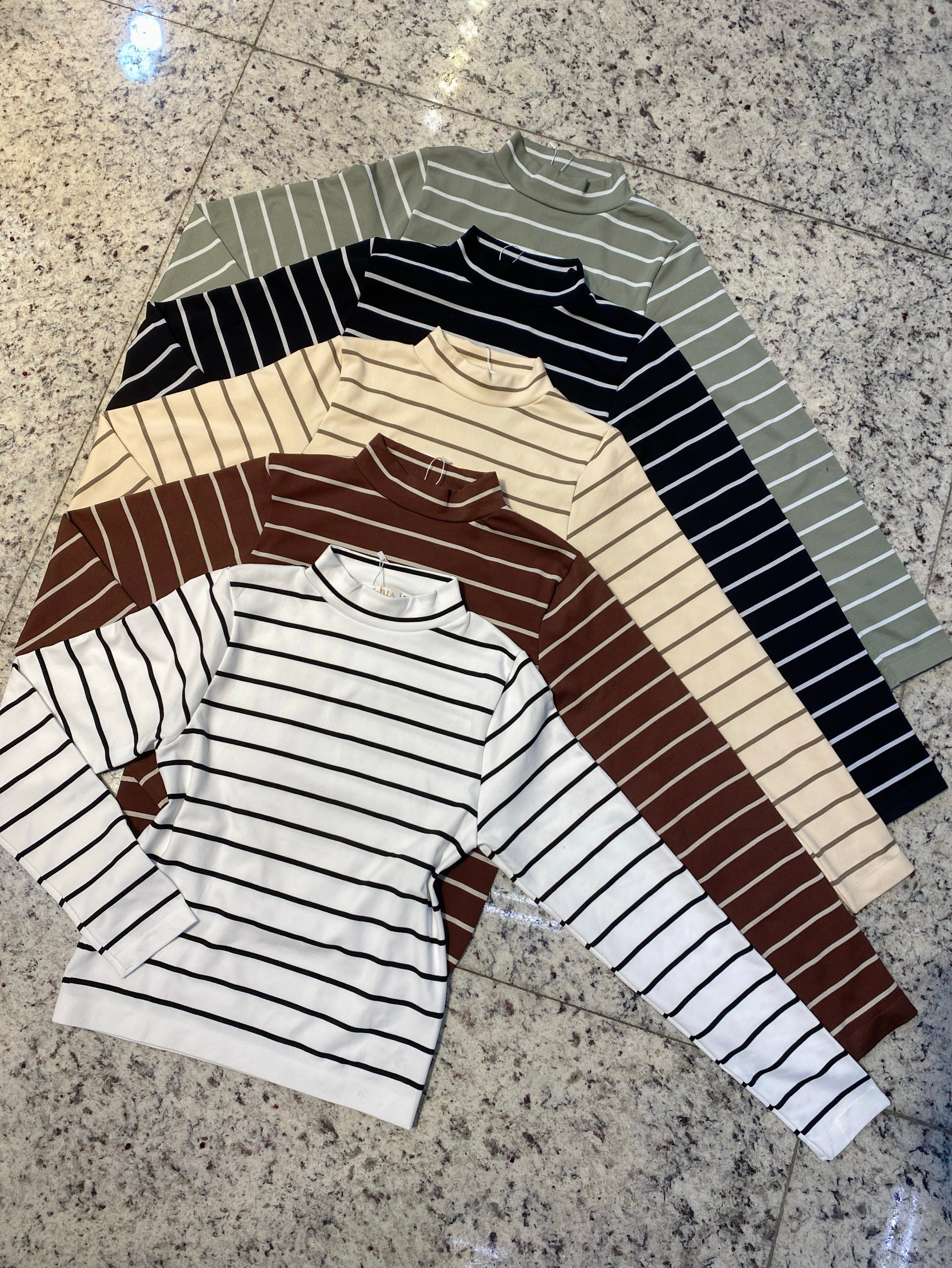 blusa listra com bastante elastano manga longa shu loja