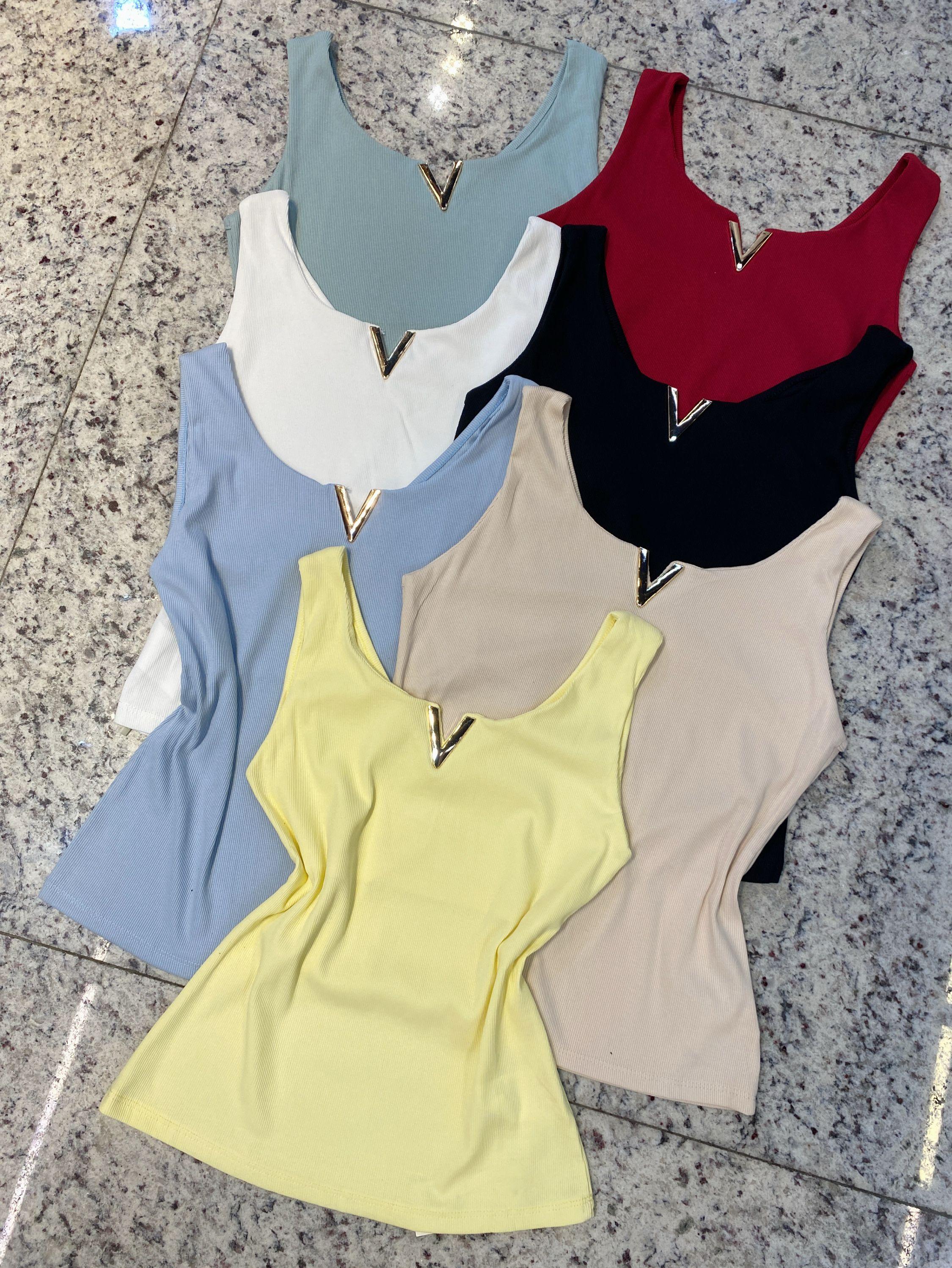 blusa de canelada sem manga shu loja