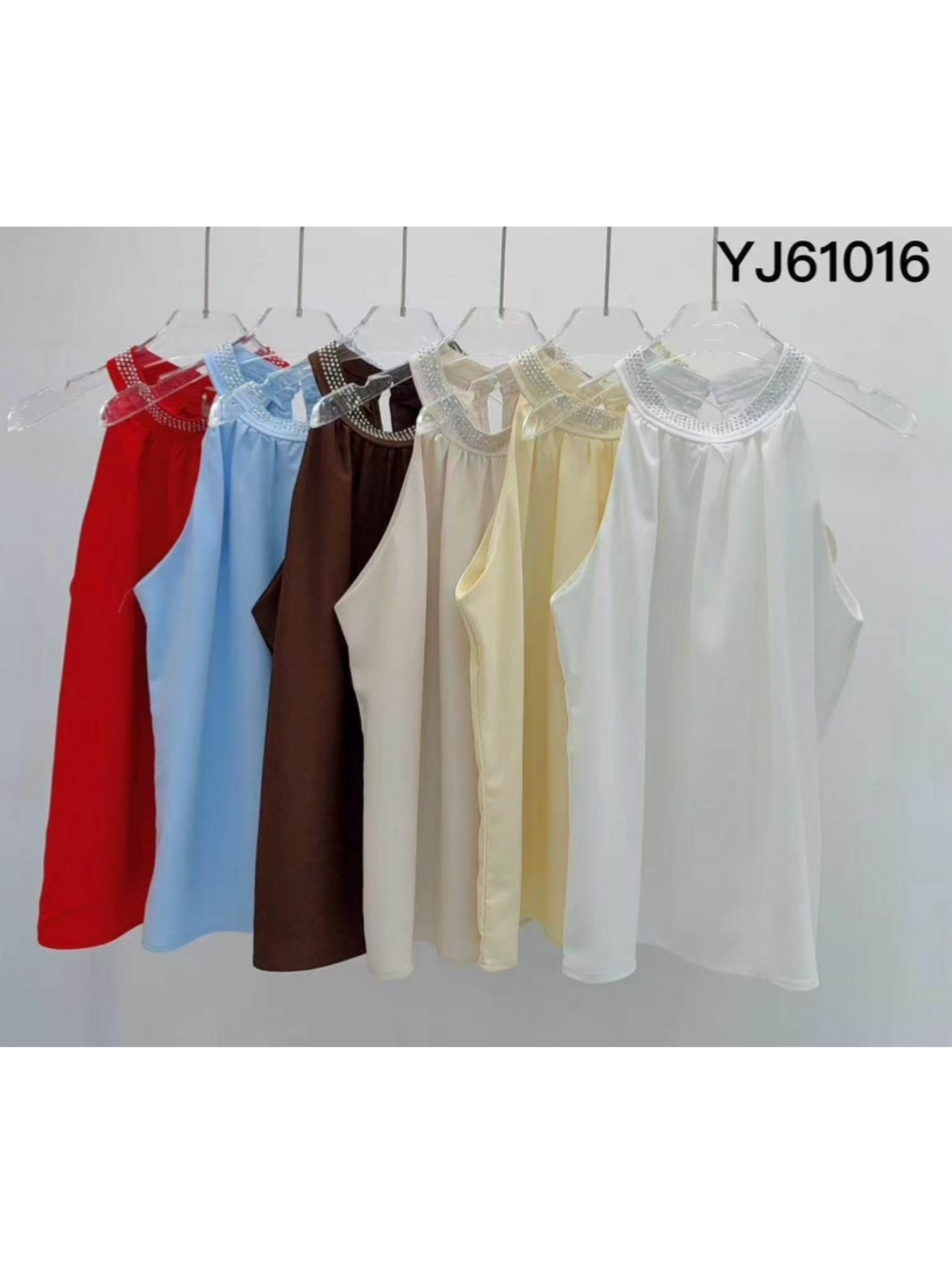 blusa com pedras sem manga shu loja