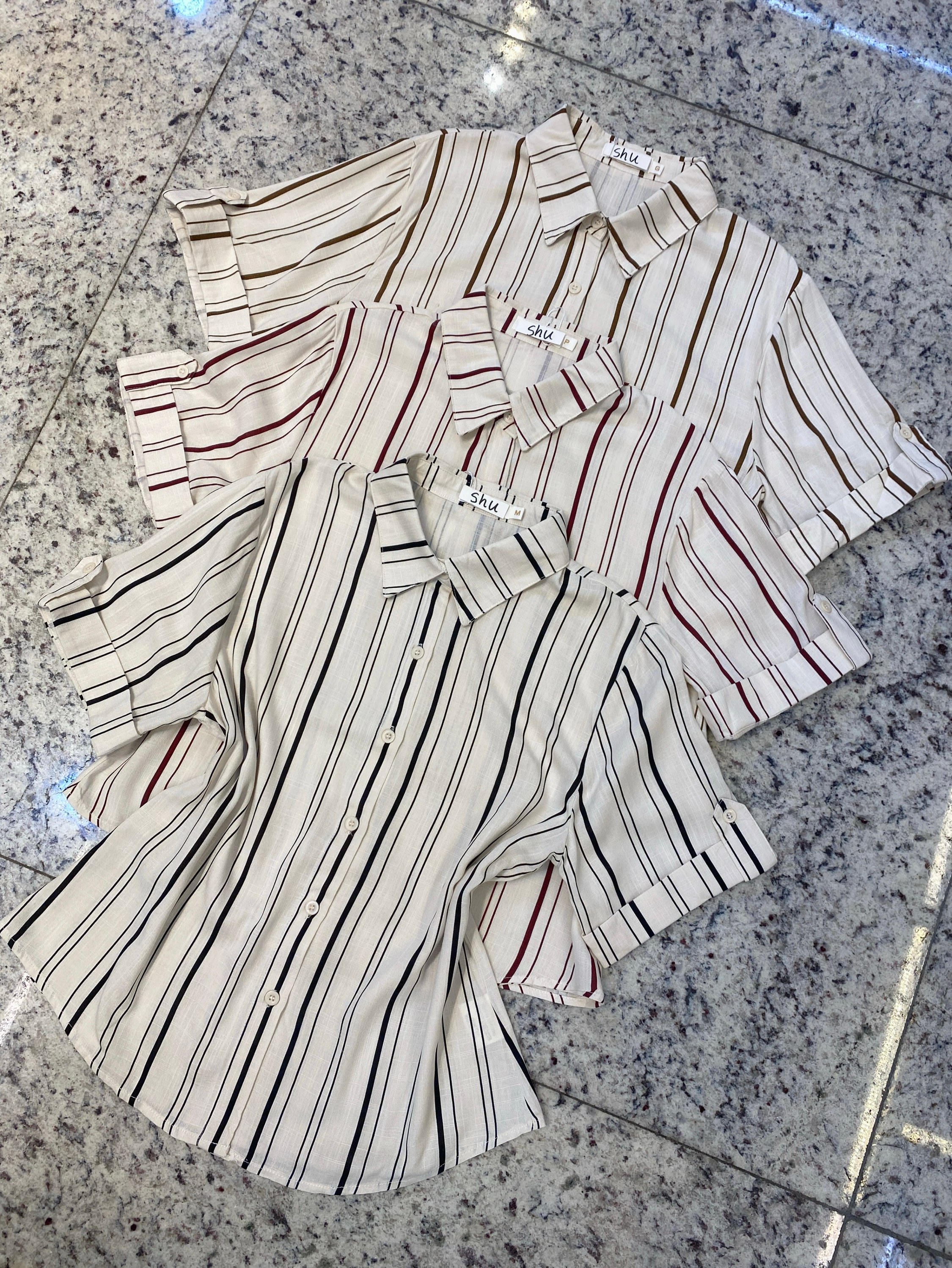 camisa manga curta de listra shu loja