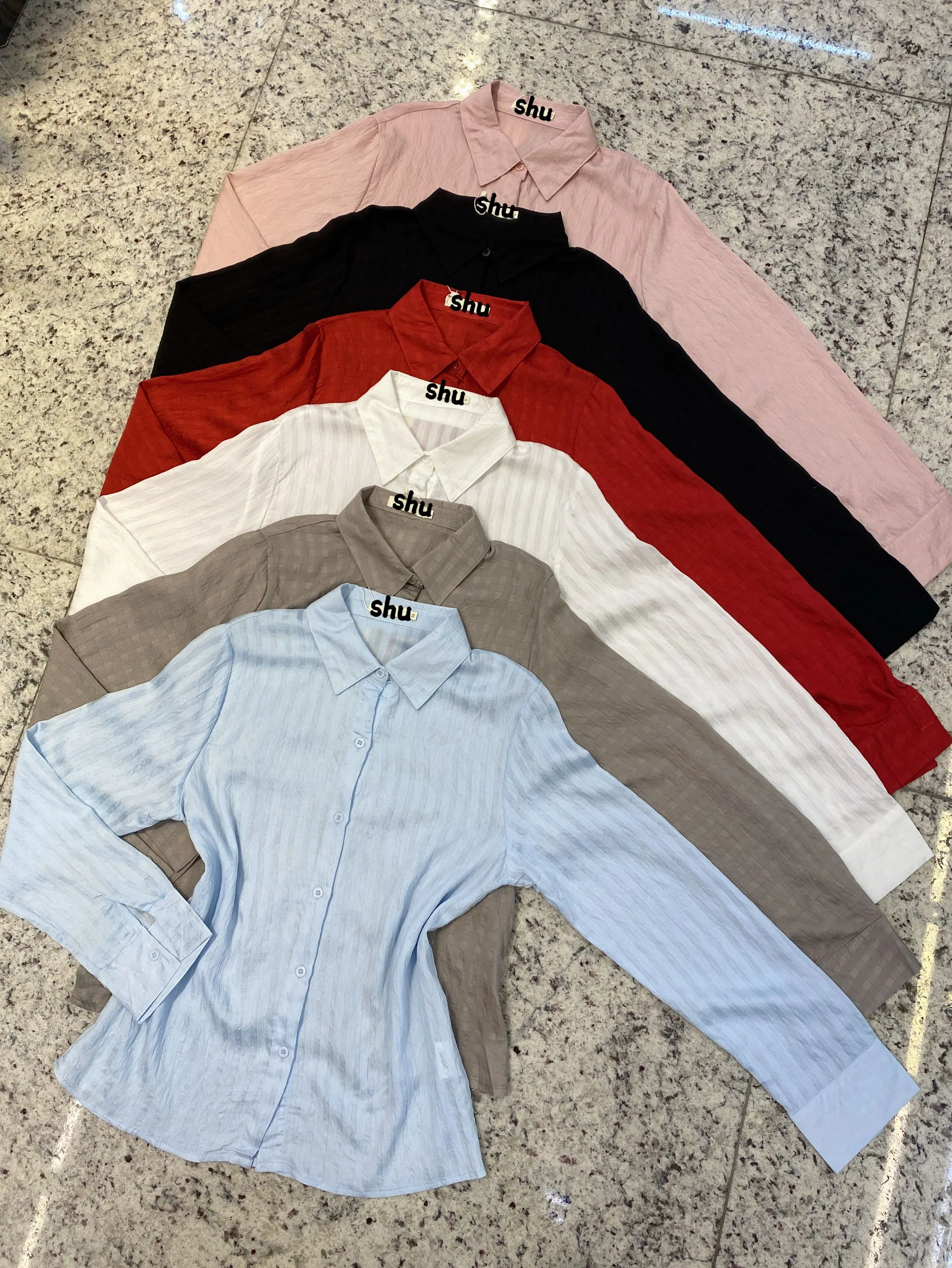 camisa lisa manga comprida shu loja