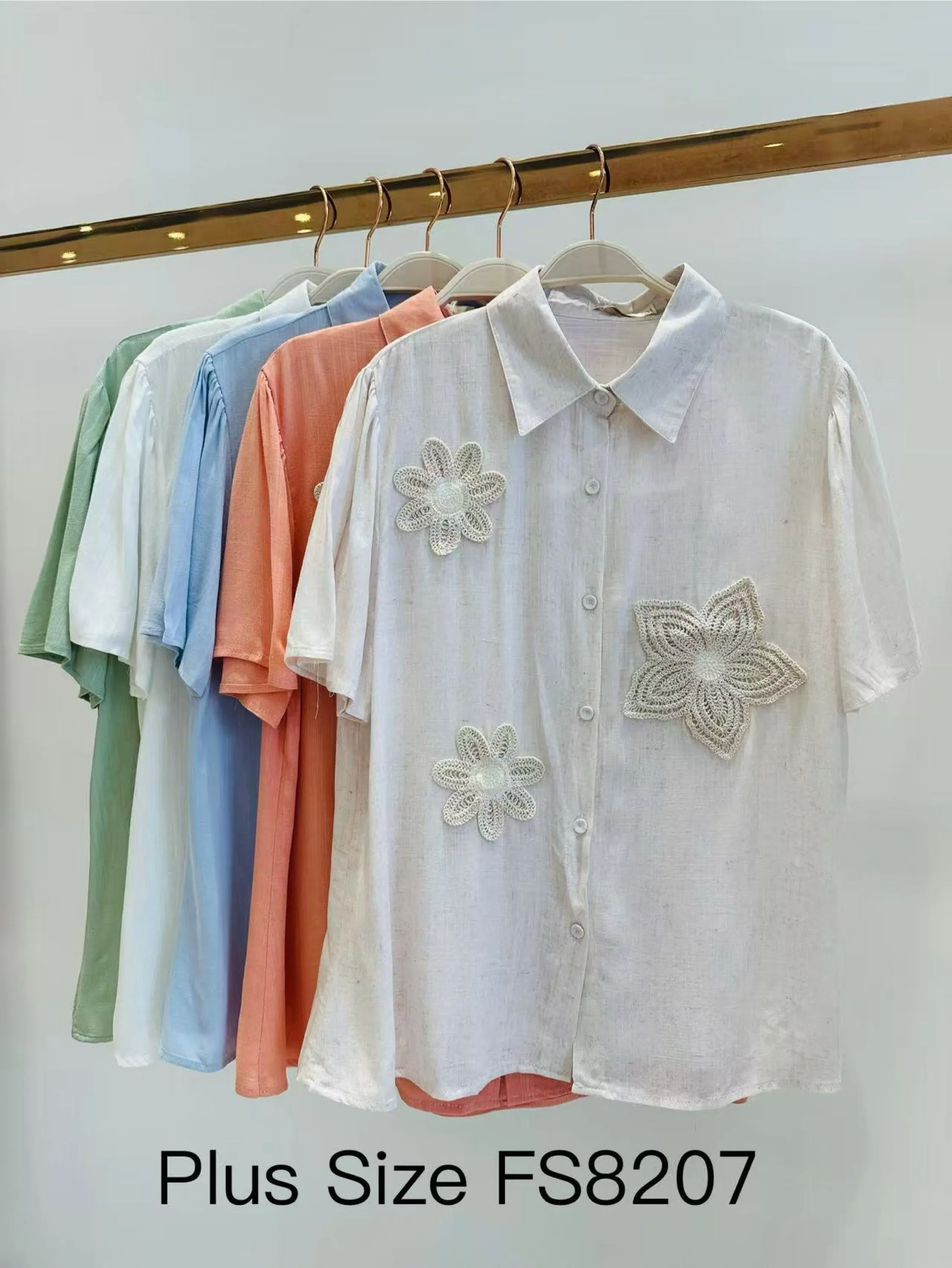 plus size de camisa manga curta shu loja