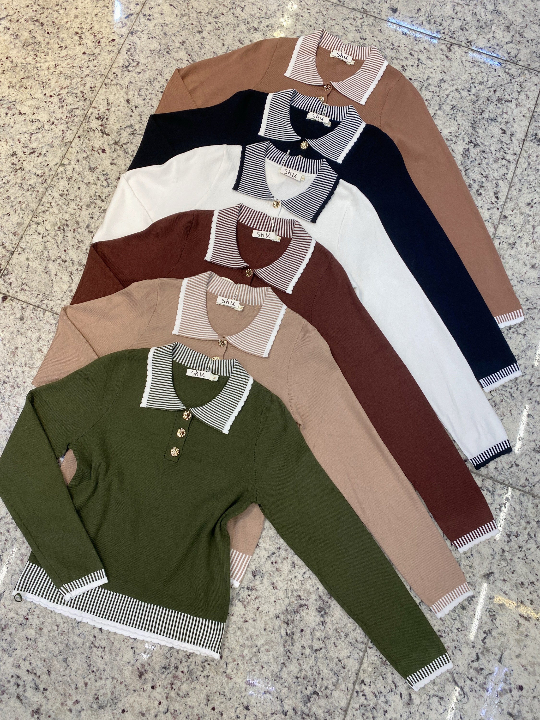 blusa gola polo manga longa shu loja