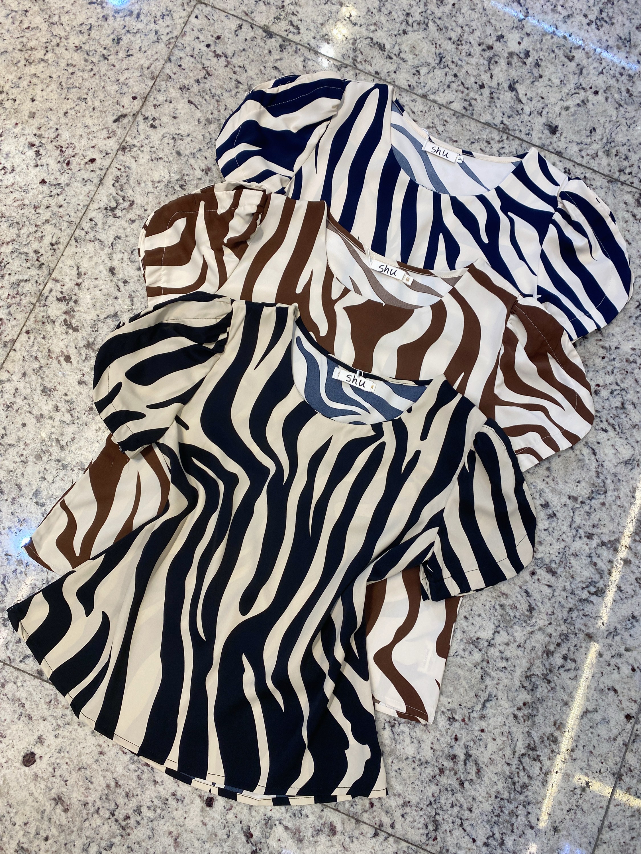 blusa de zebra manga curta shu loja