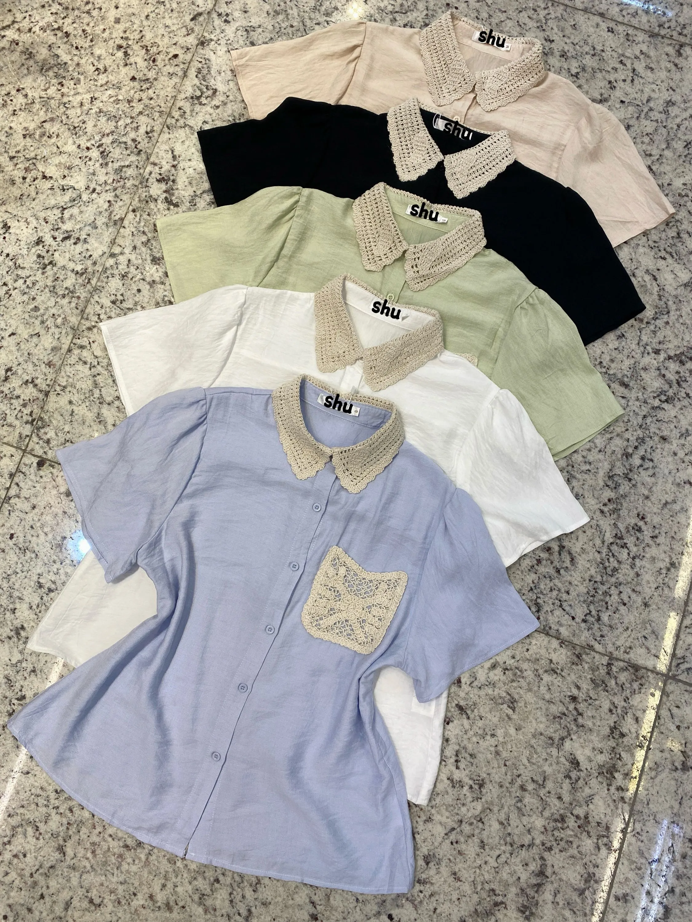 camisa de manga curta shu loja