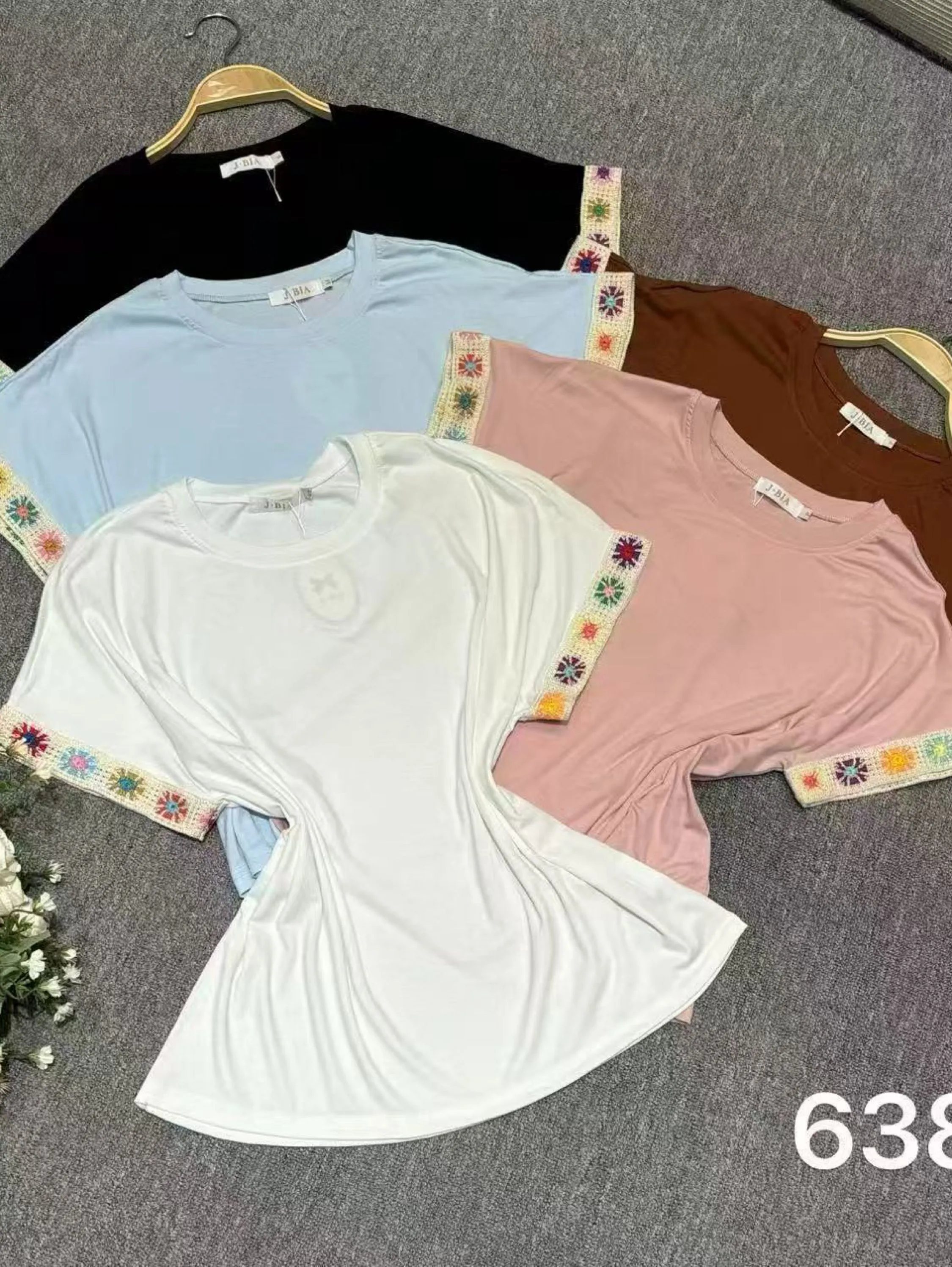 blusa com bordado manga curta shu loja