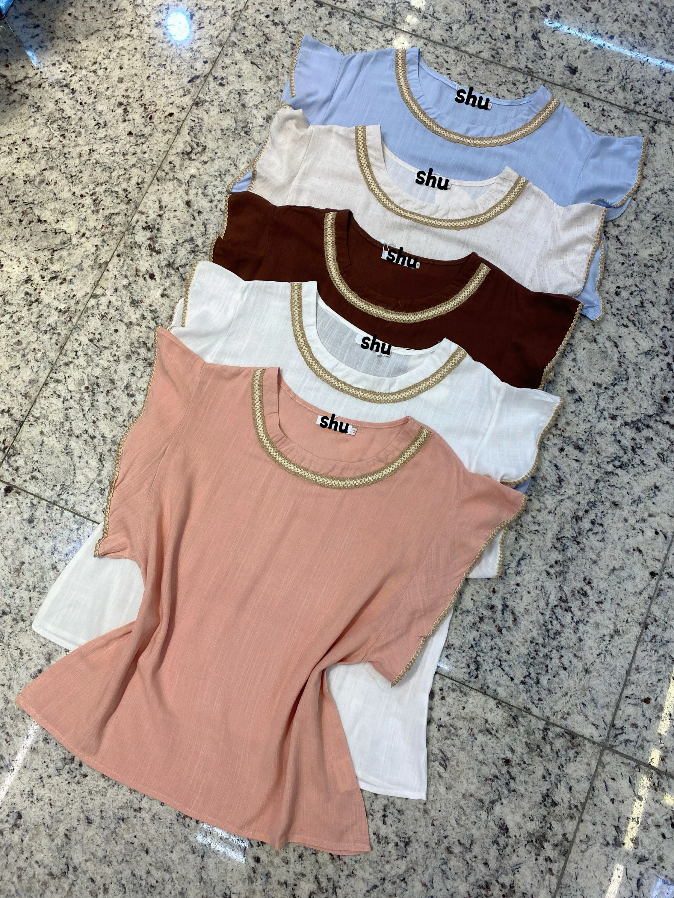 blusa lisa manga curta shu loja