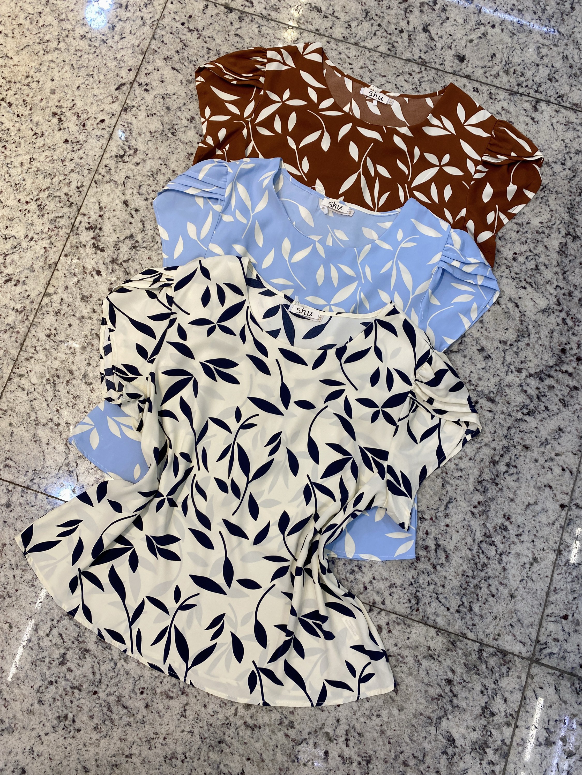 plus size blusa estampada manga curta shu loja