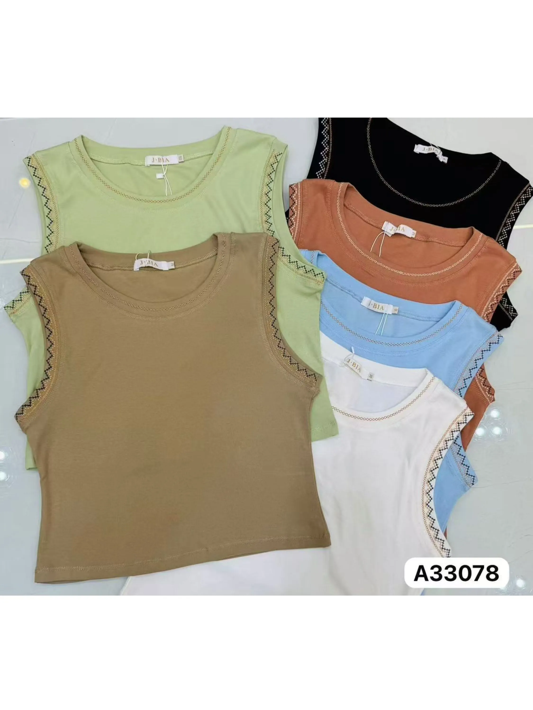 blusa com bordado sem manga shu loja