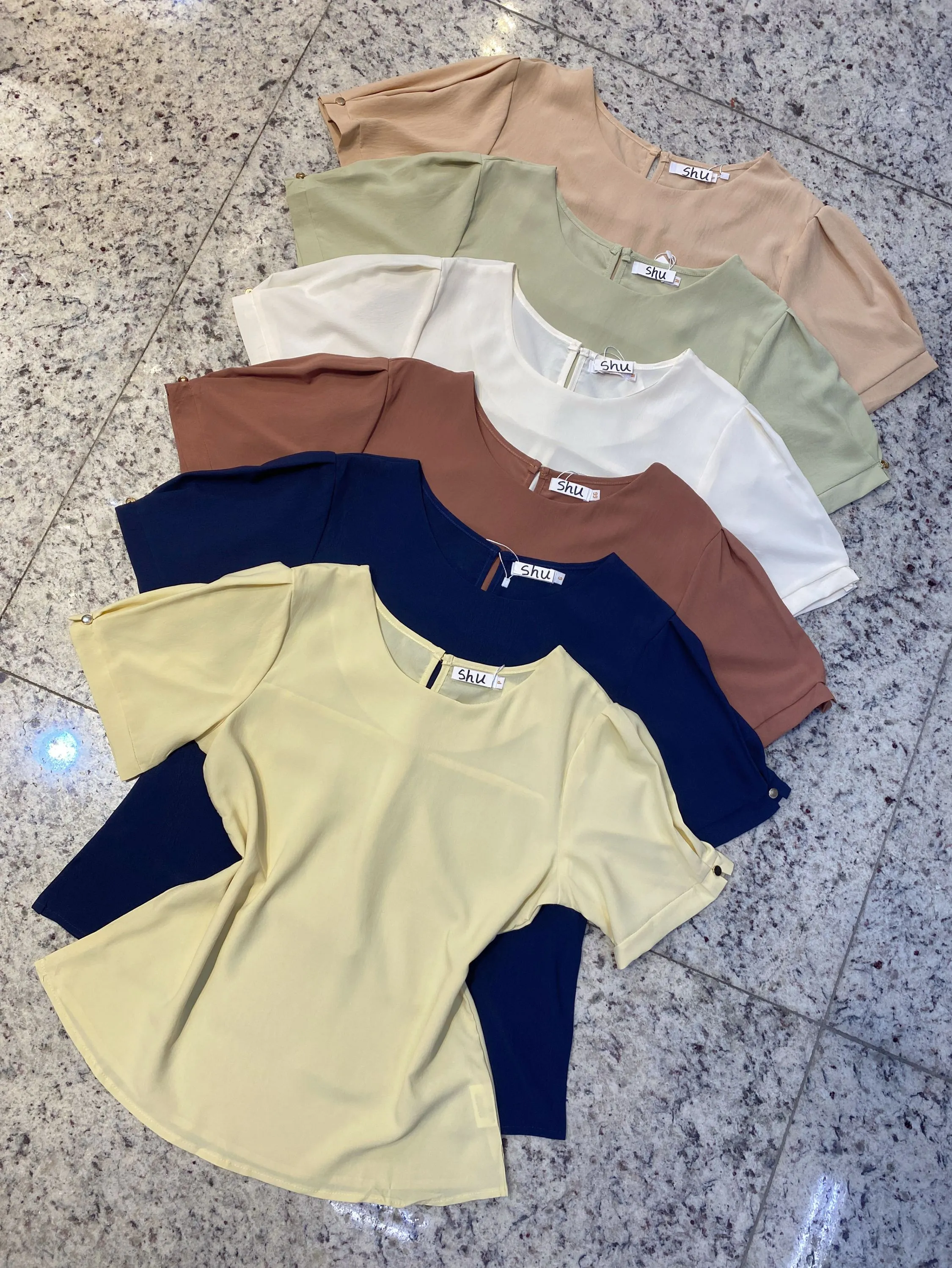 blusa lisa manga curta shu loja