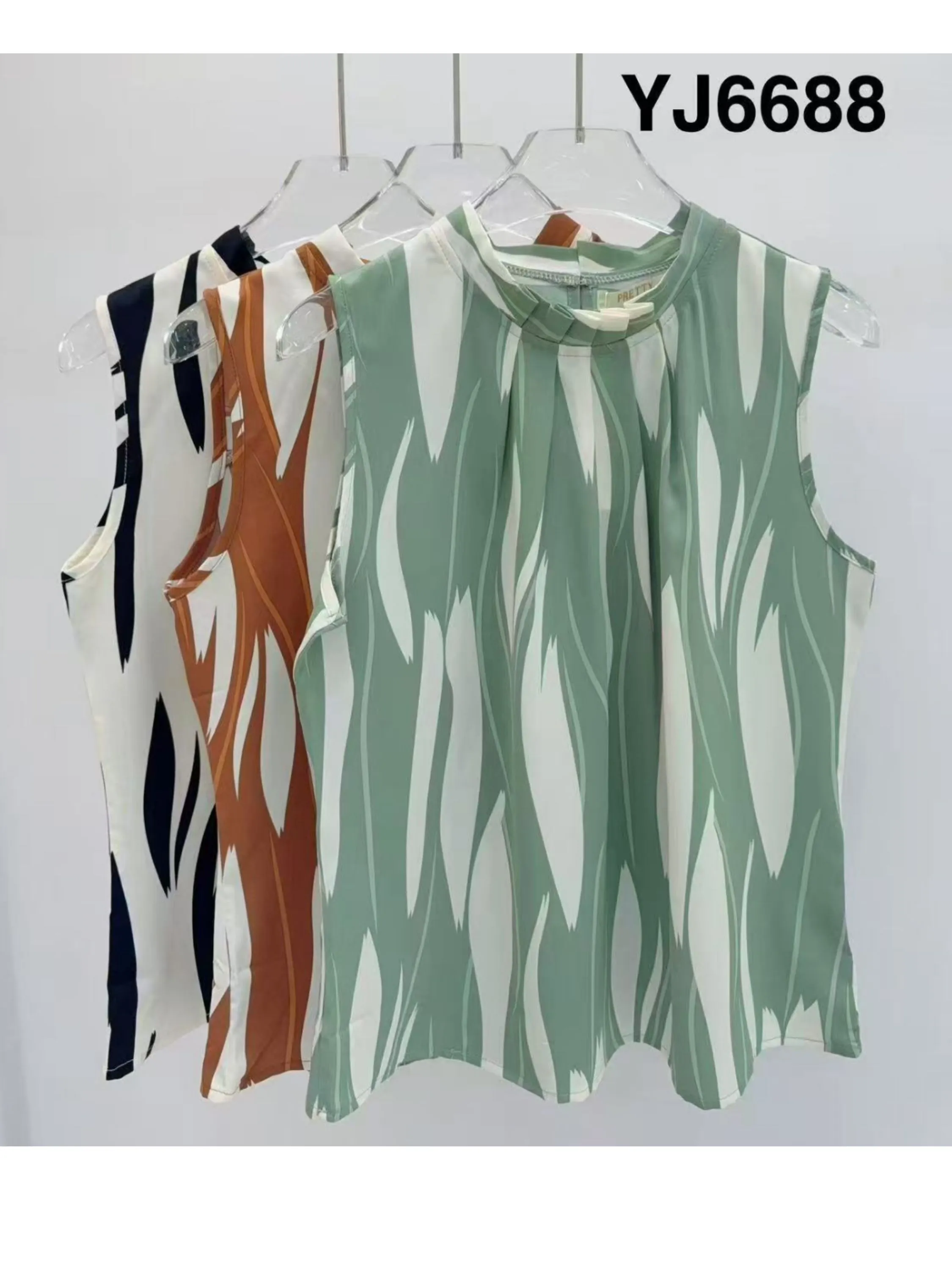 blusa estampado sem manga shu loja