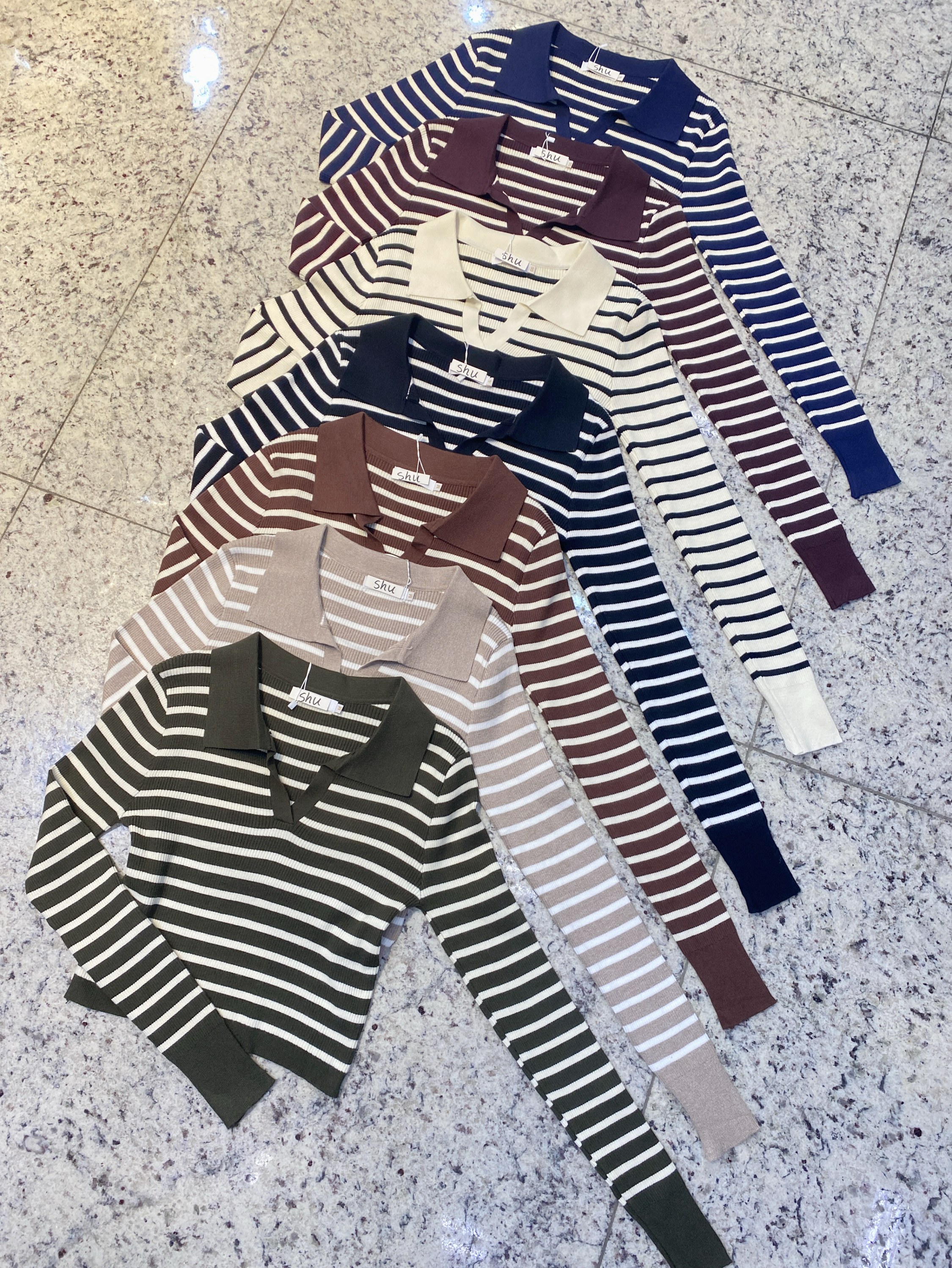 cropped de listra manga longa shu loja