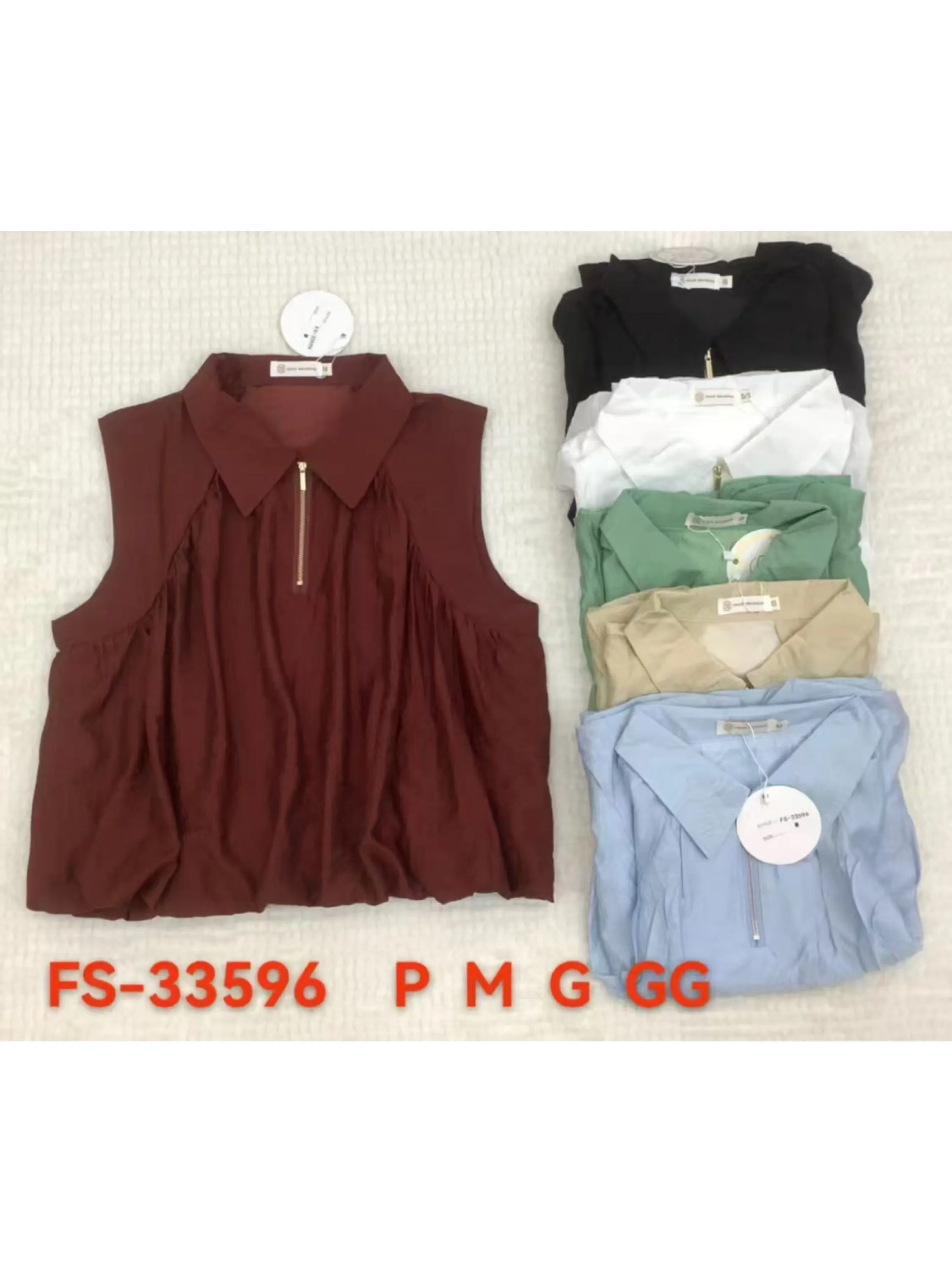blusa lisa sem manga shu loja