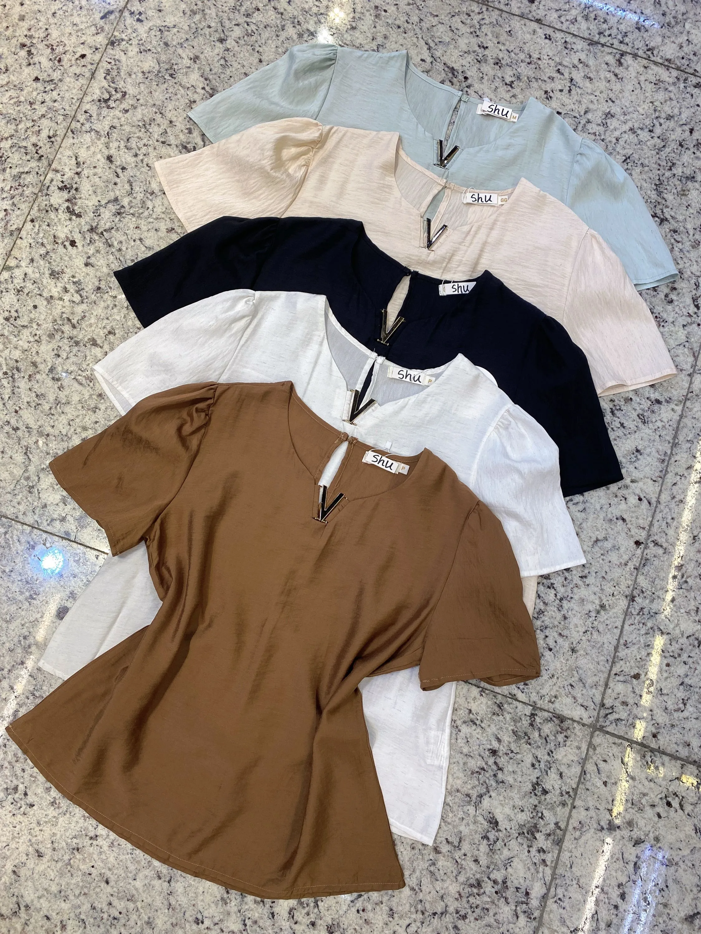 blusa lisa manga curta shu loja