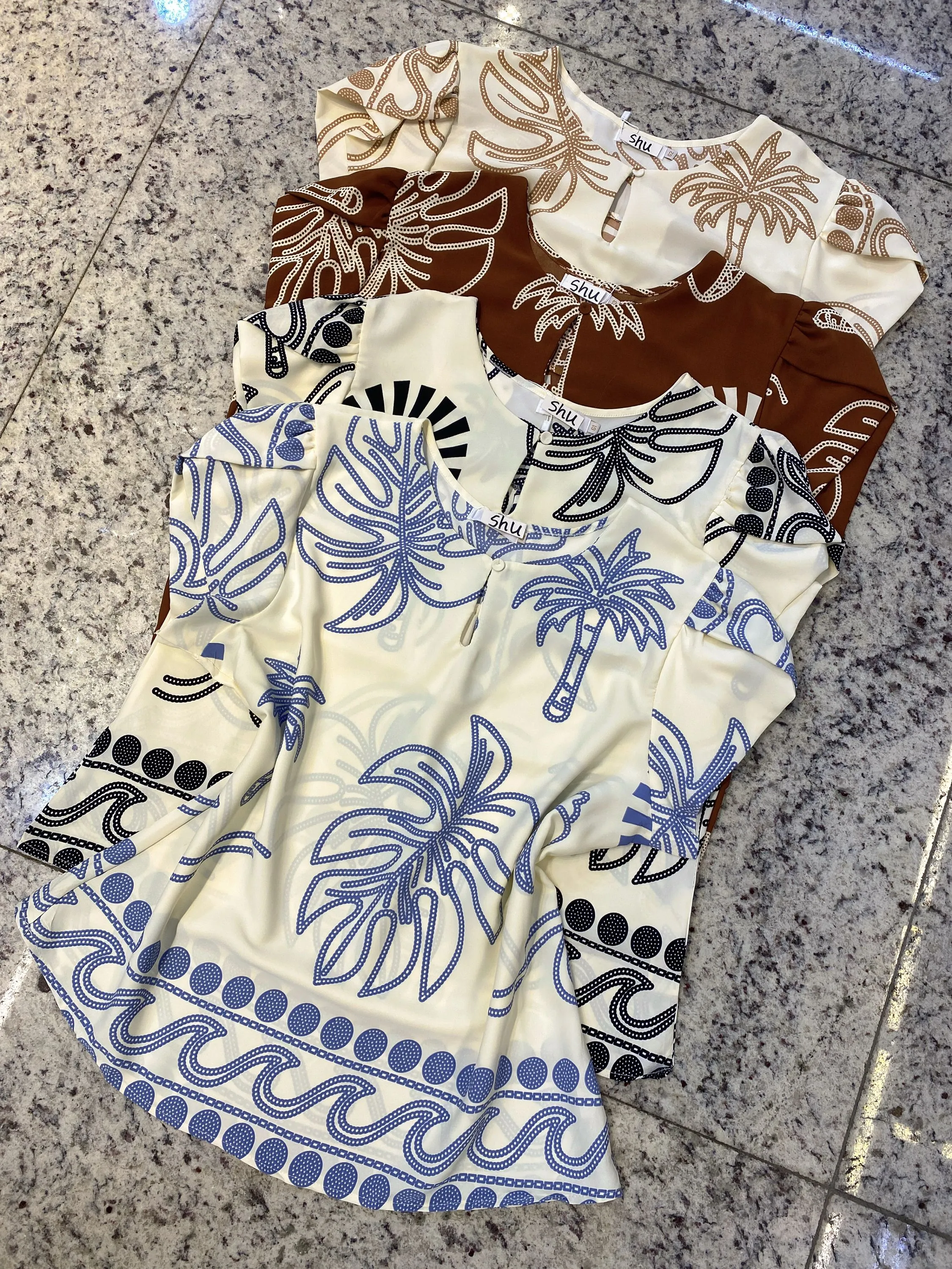 plus size estampado manga curta shu loja