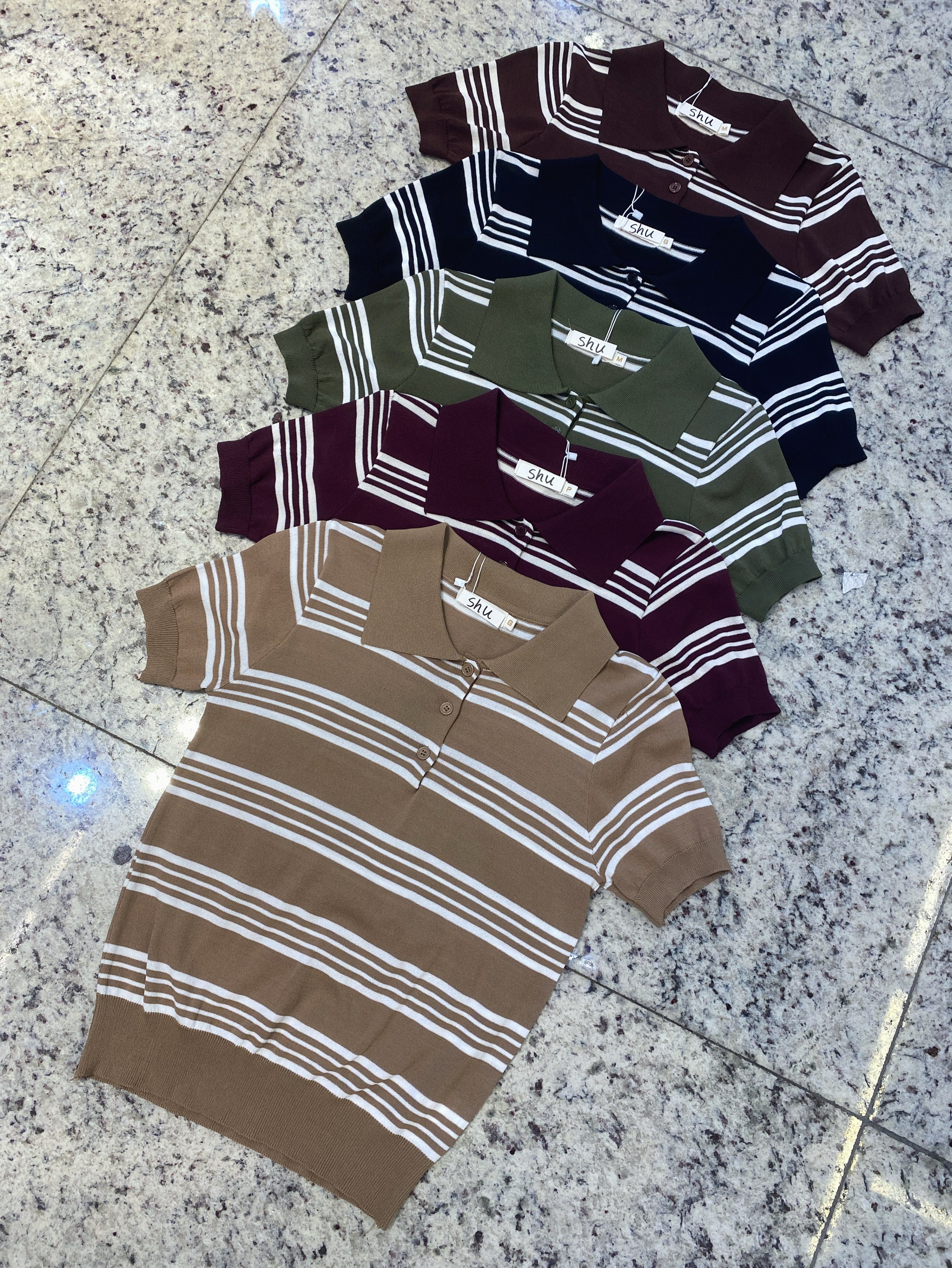 blusa polo de modal manga curta shu loja