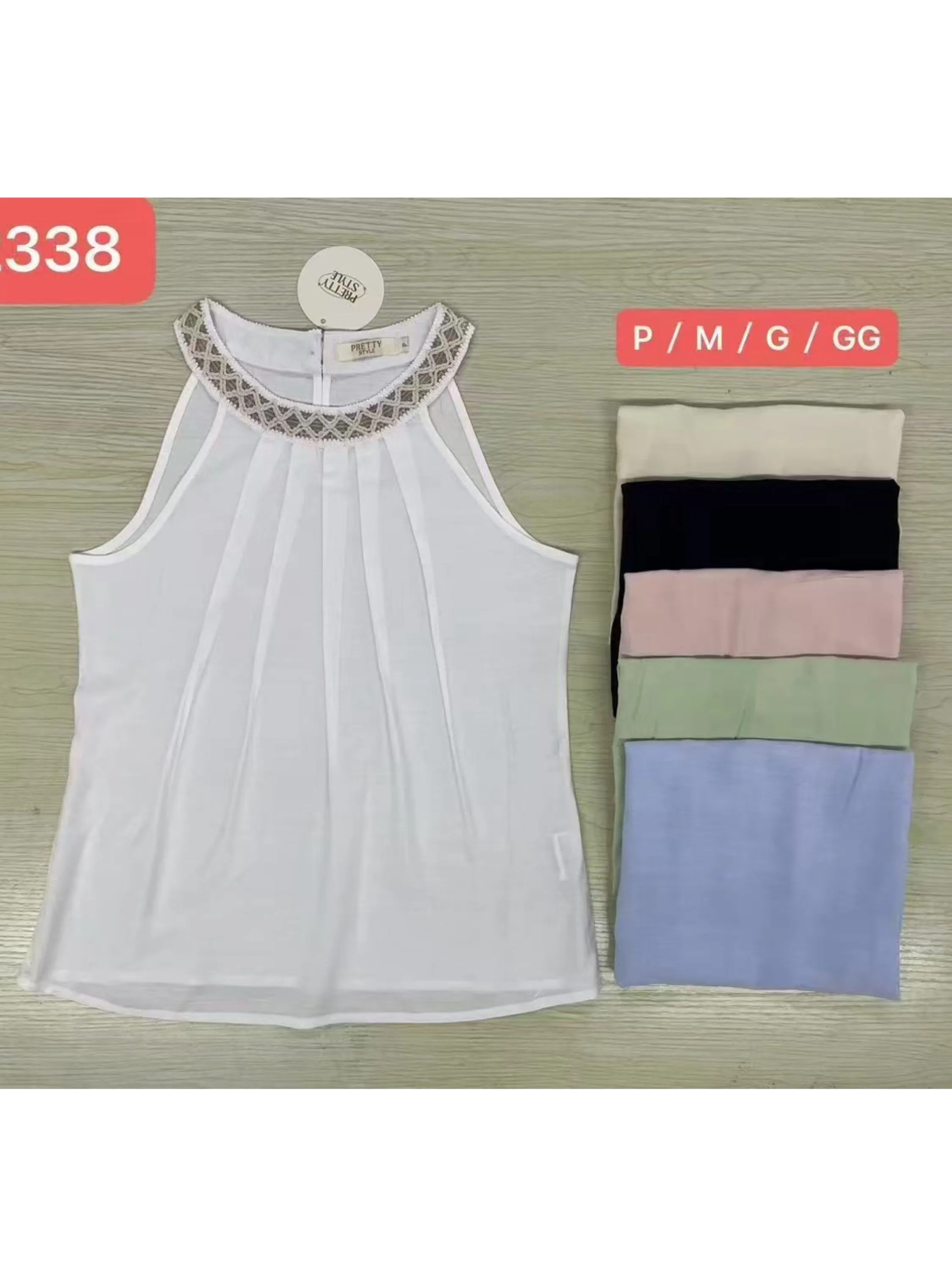 blusa lisa sem manga shu loja
