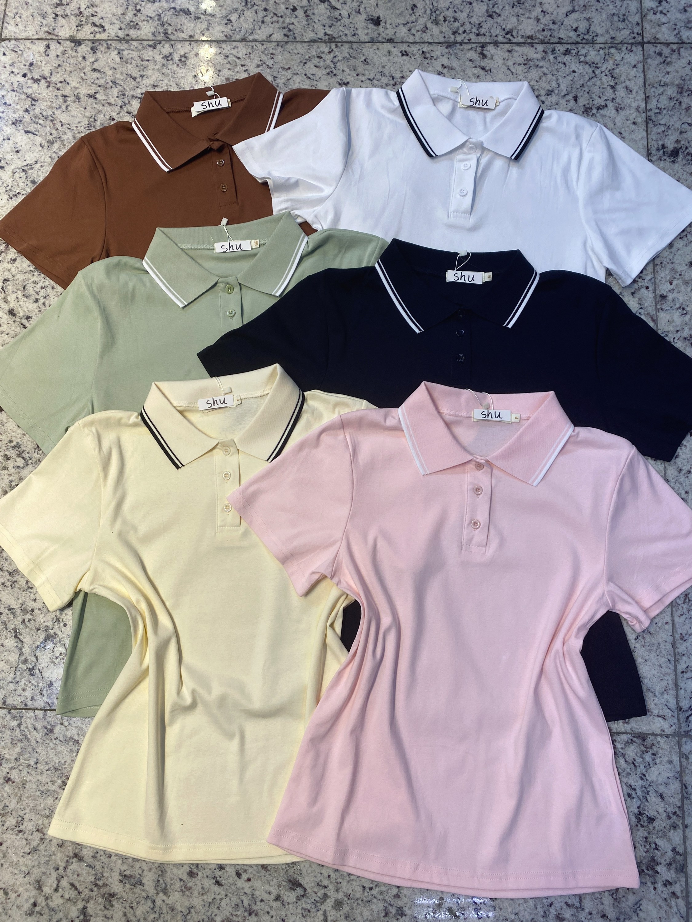 blusa polo manga curta shu loja