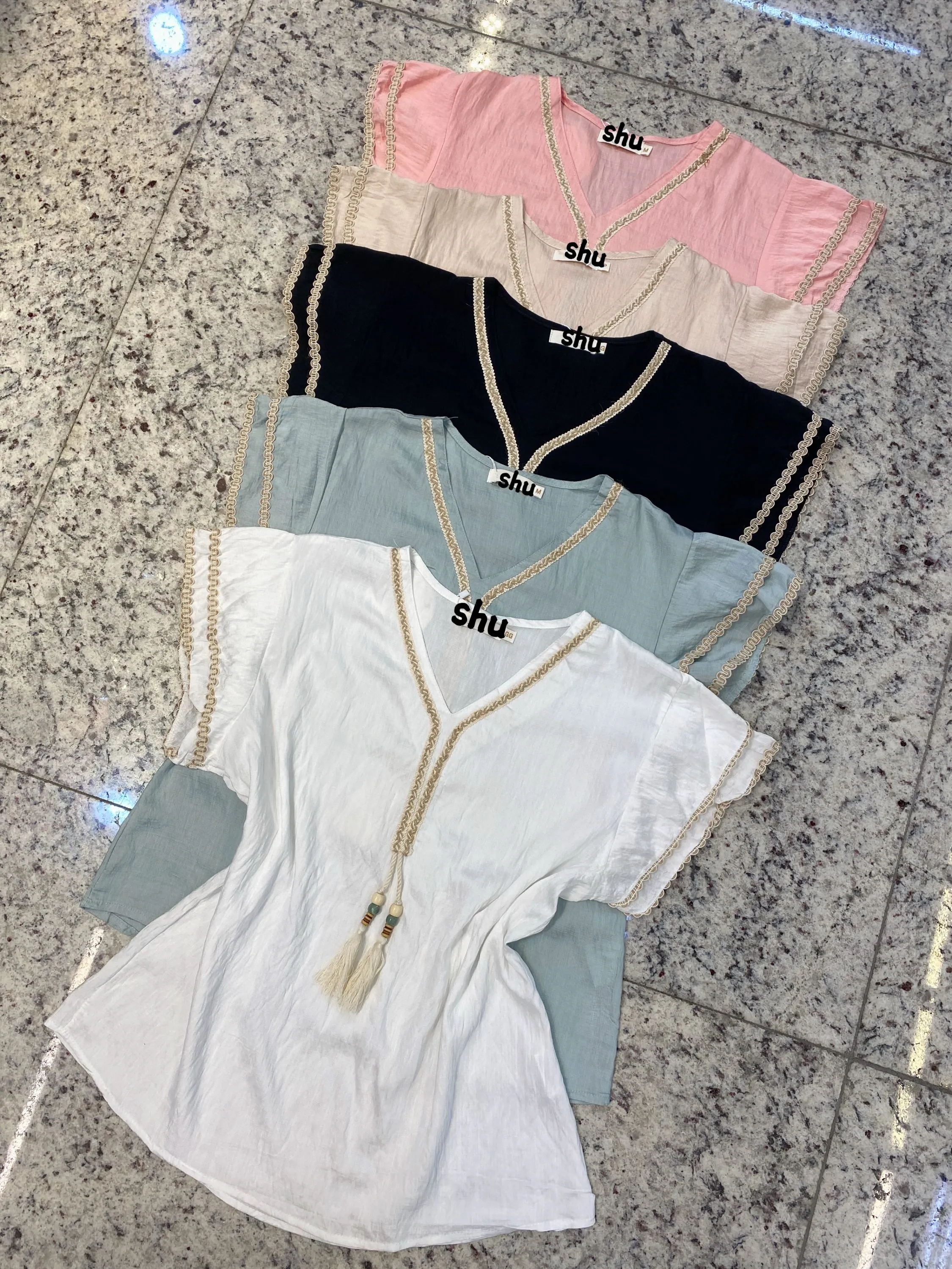 blusa lisa manga curta shu loja