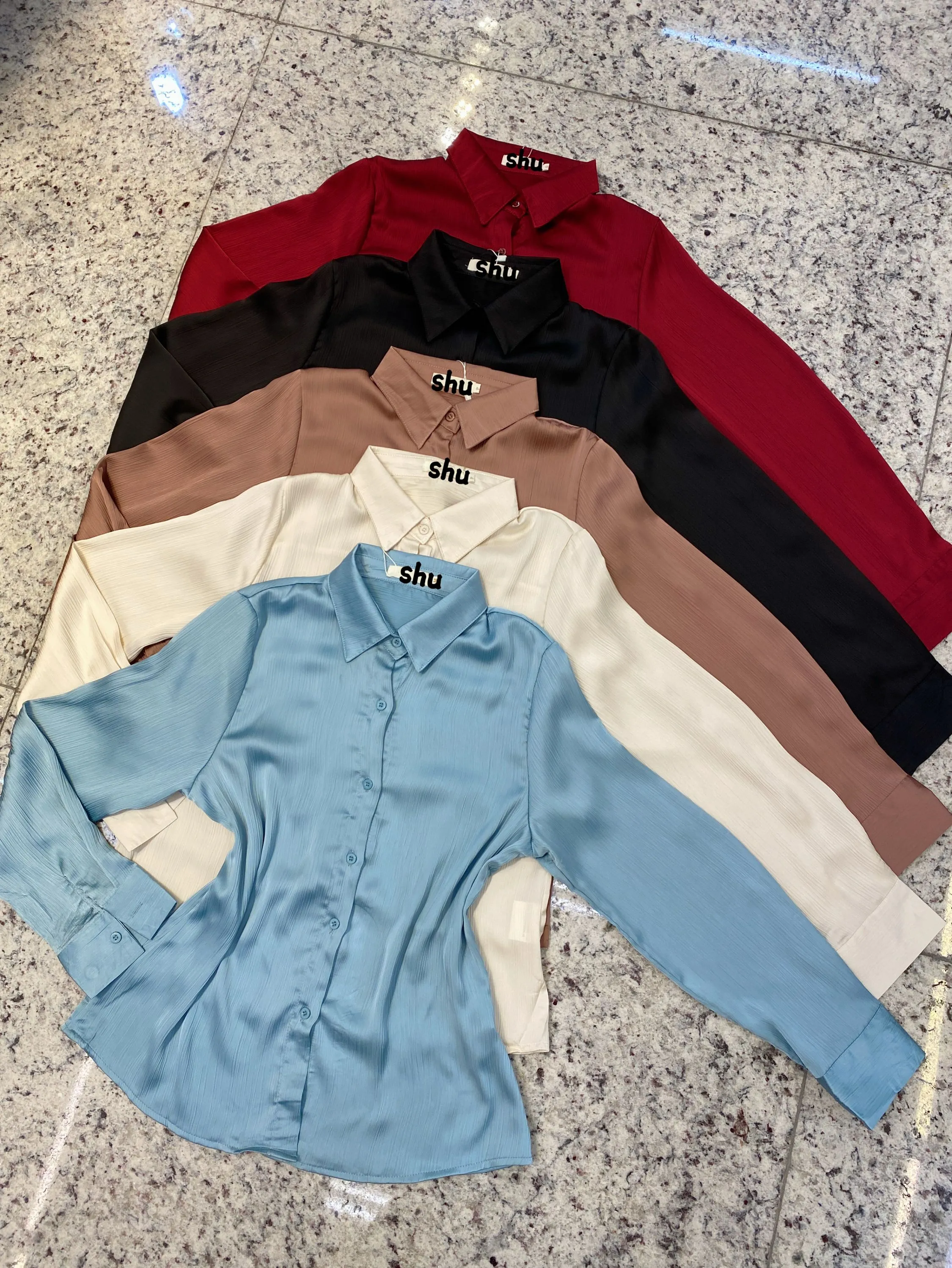 camisa lisa manga comprida shu loja