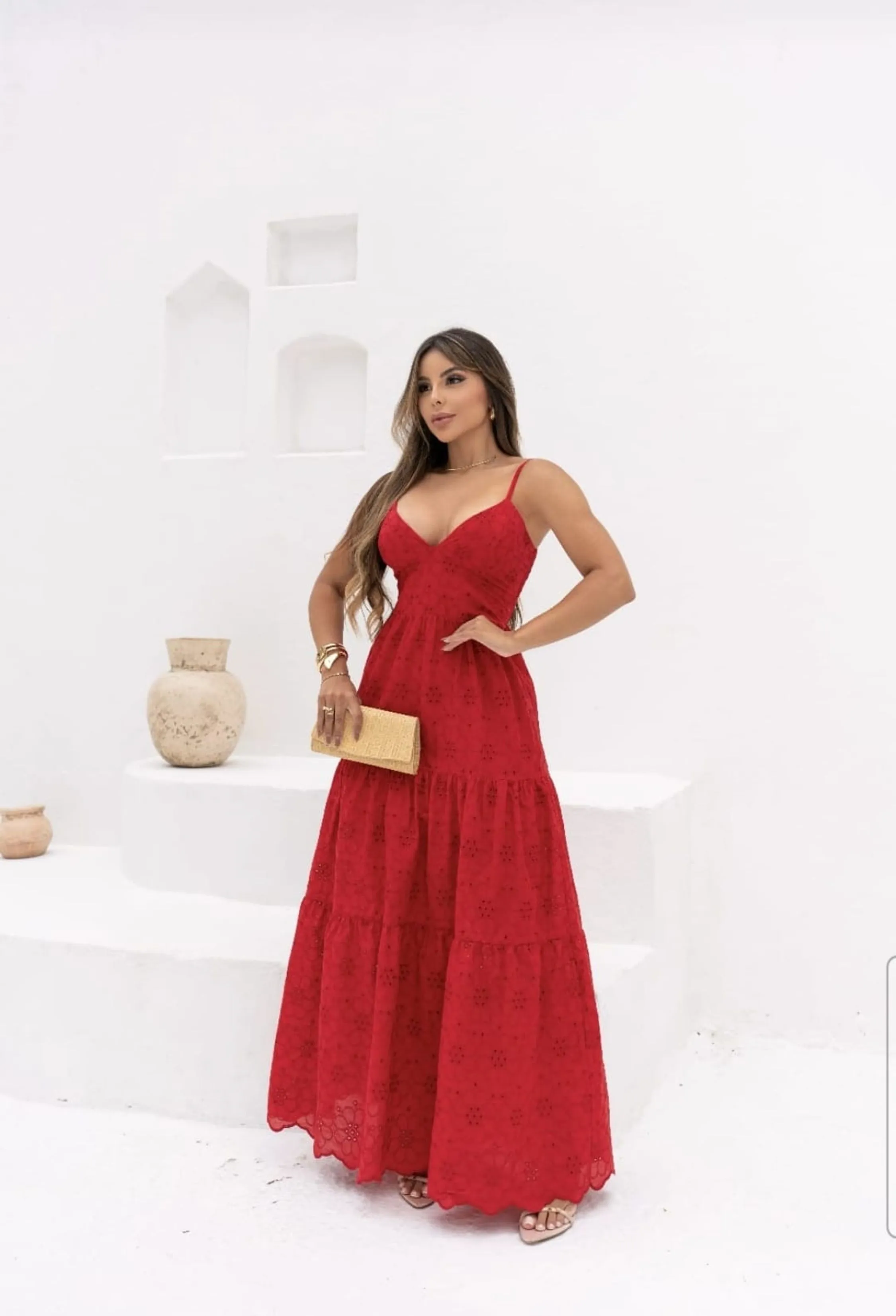 Vestido longo Adriana em lesie