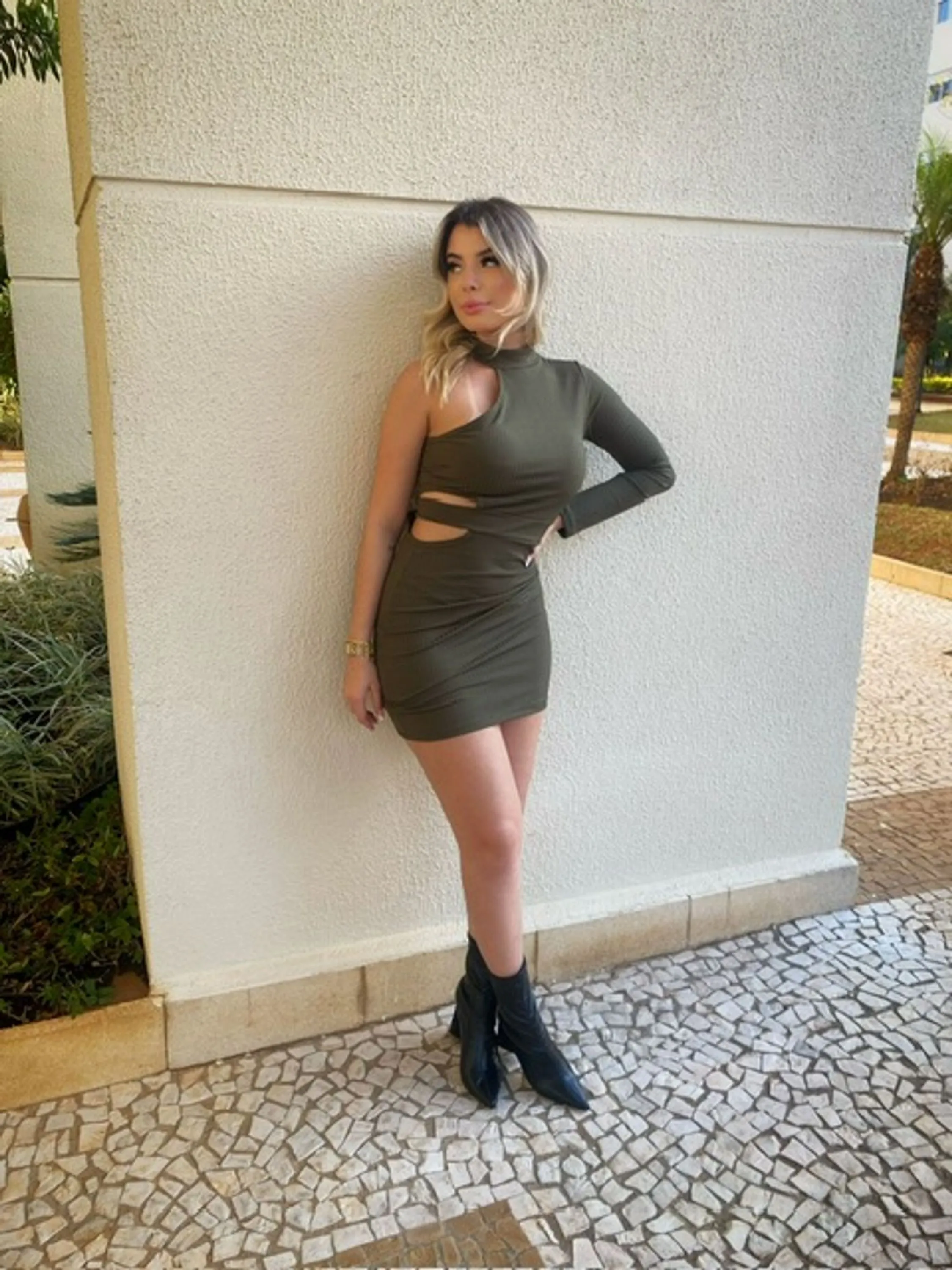 Vestido Canelado Luxo