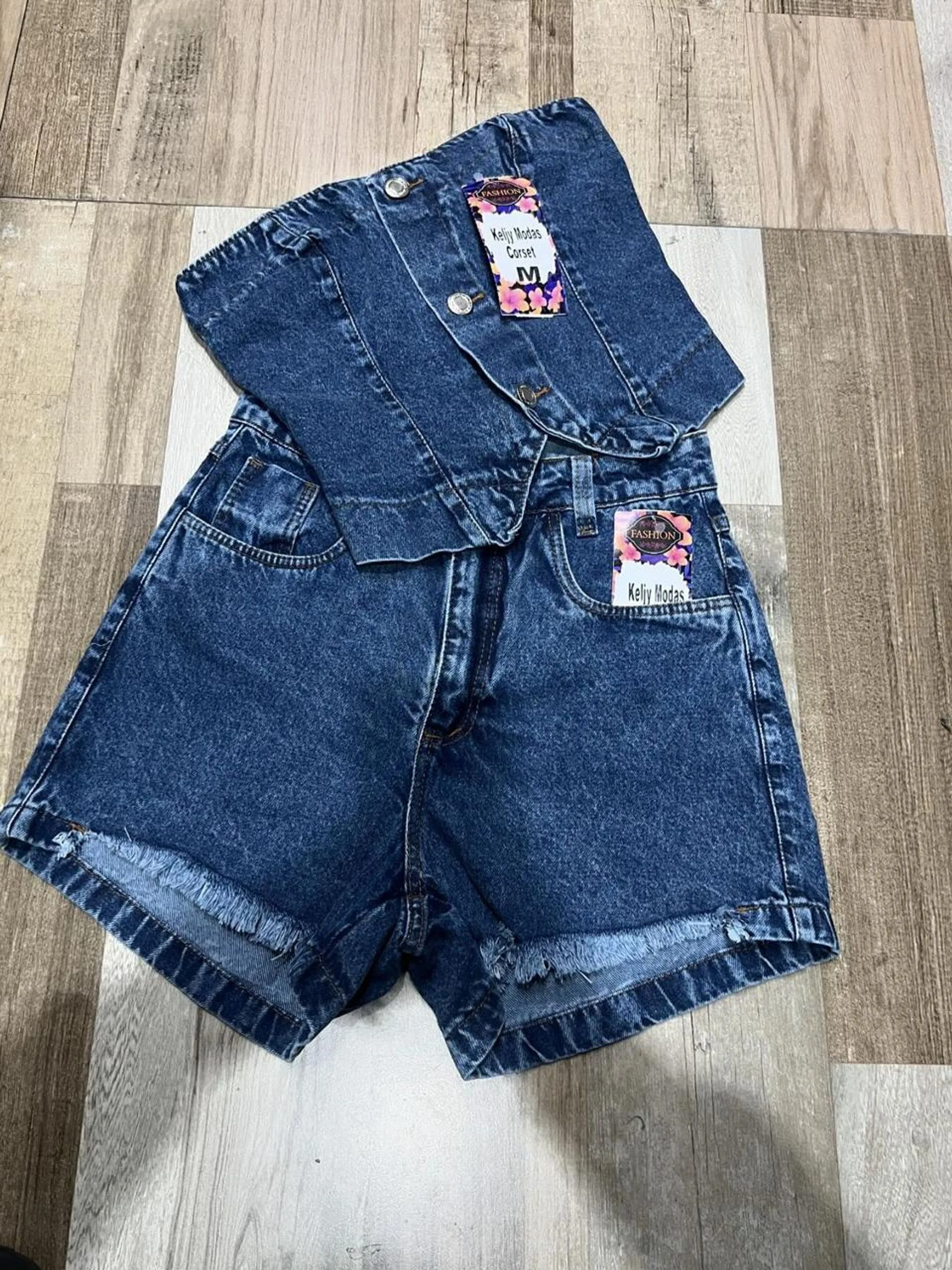 Conjunto Jeans Feminina Sem Lycra