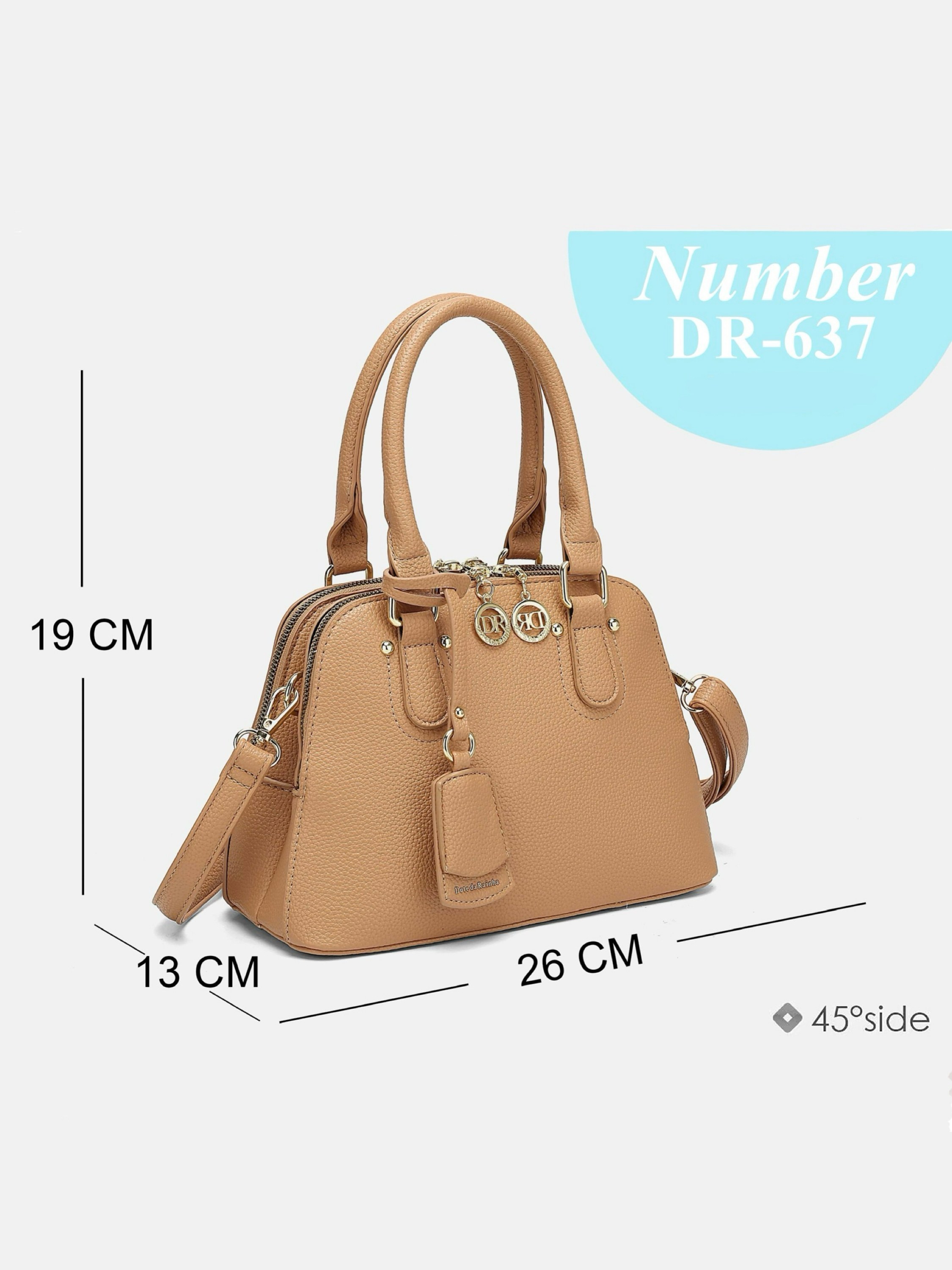 Bolsa de luxo estilo Kelly com zíper duplo
