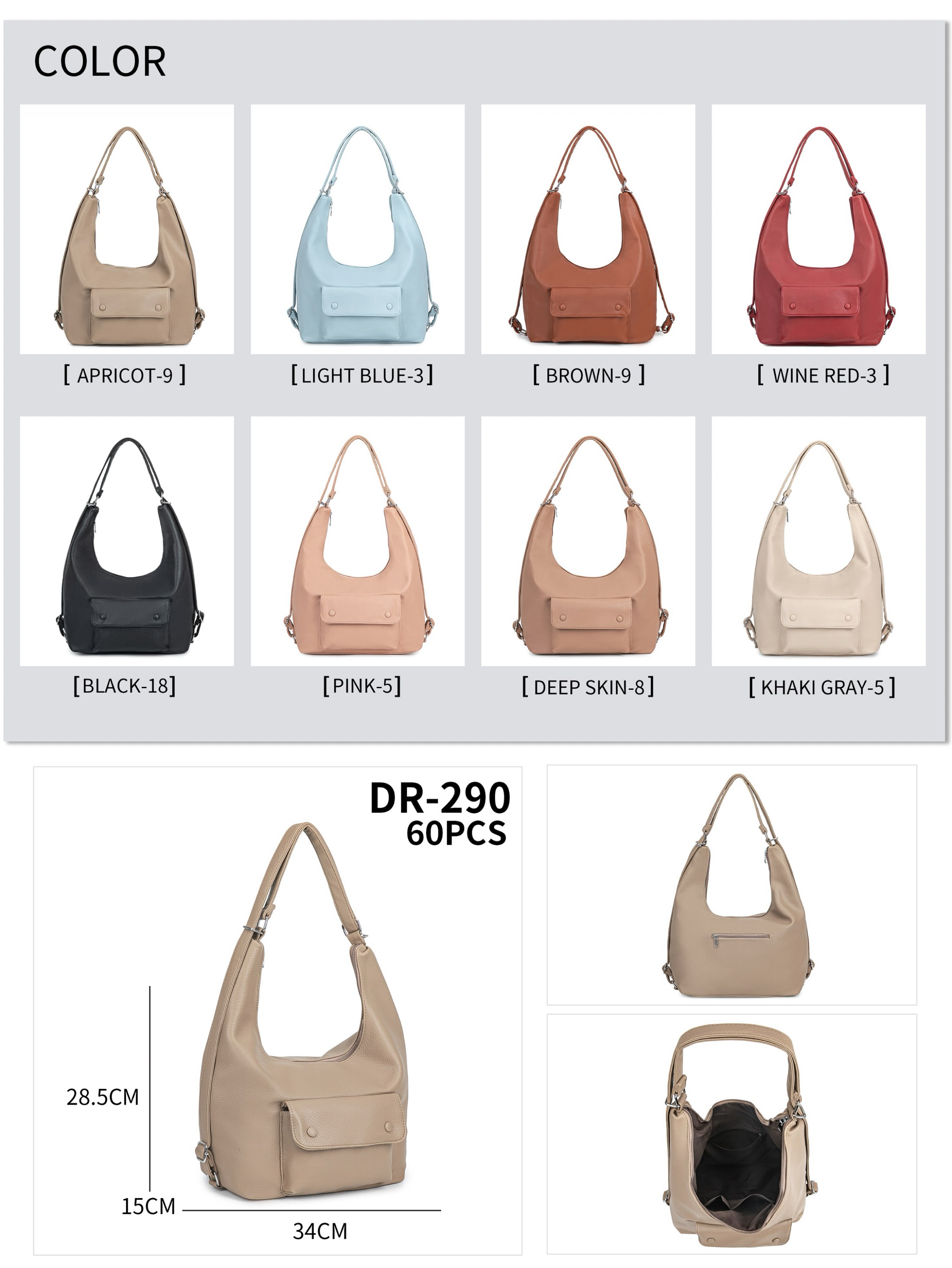 Bolsa Saco usada como mochila com carteira.