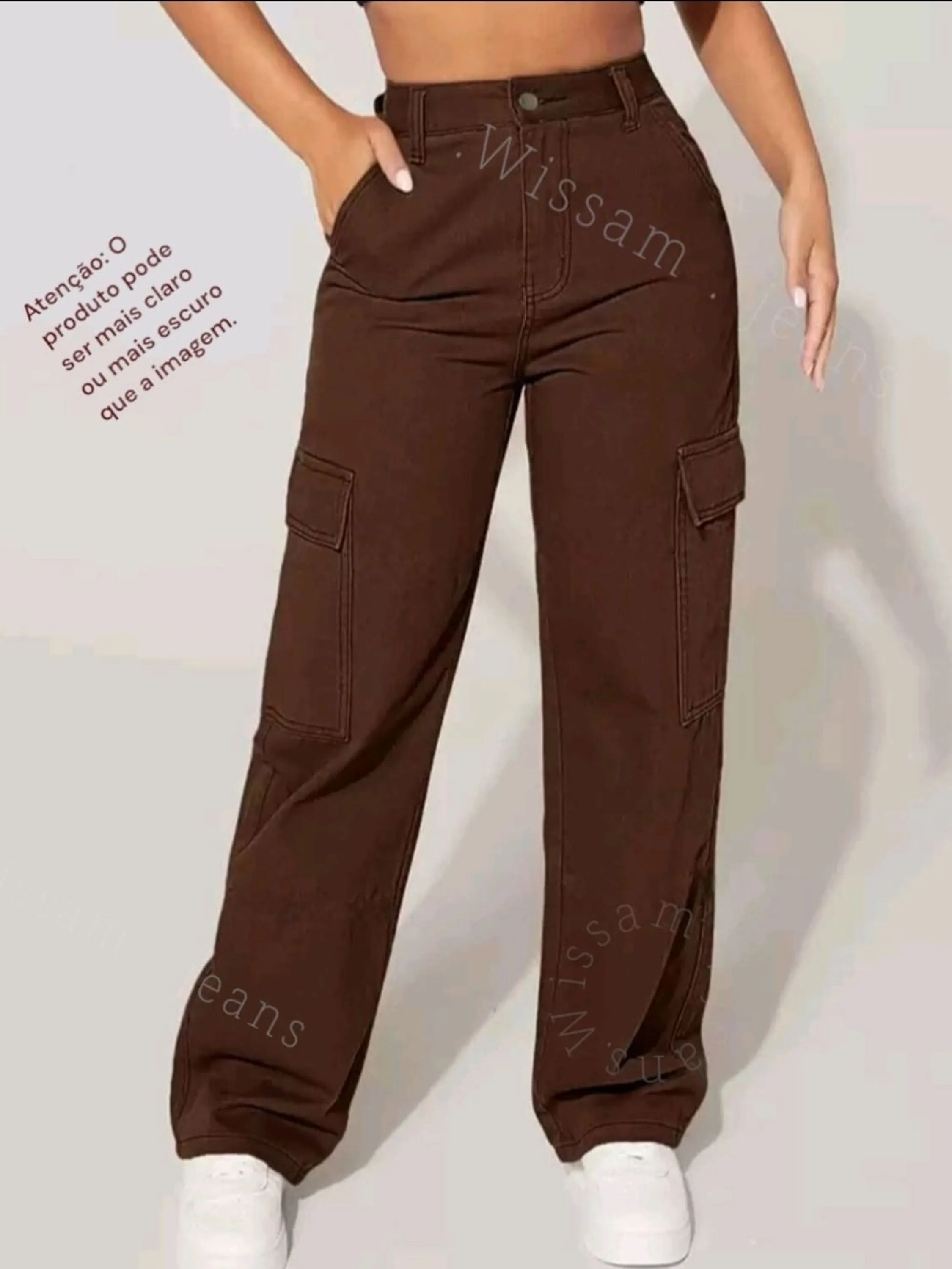 Cargo marrom pantanal  Jeans feminina