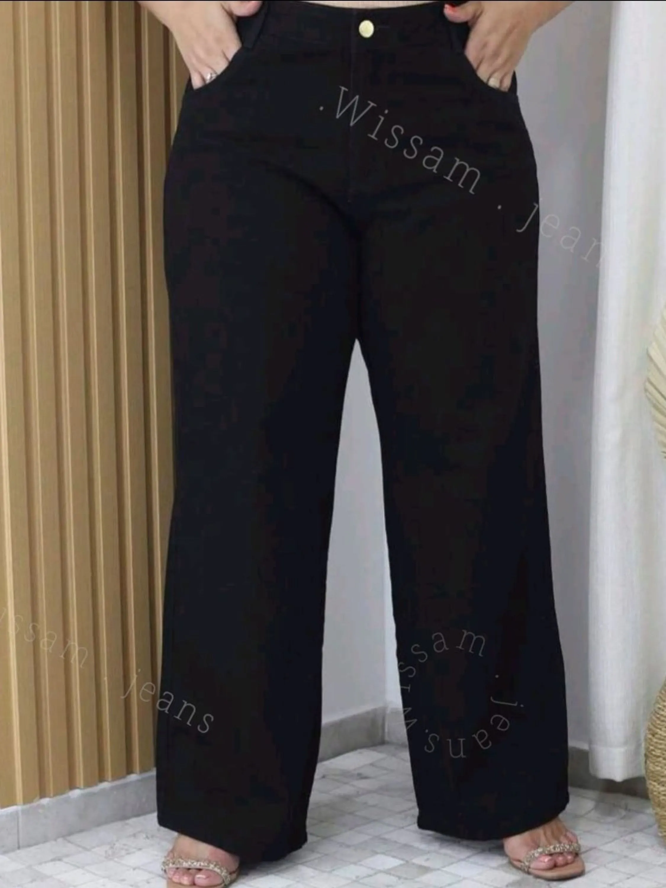 Wide leg Plus size cor preta