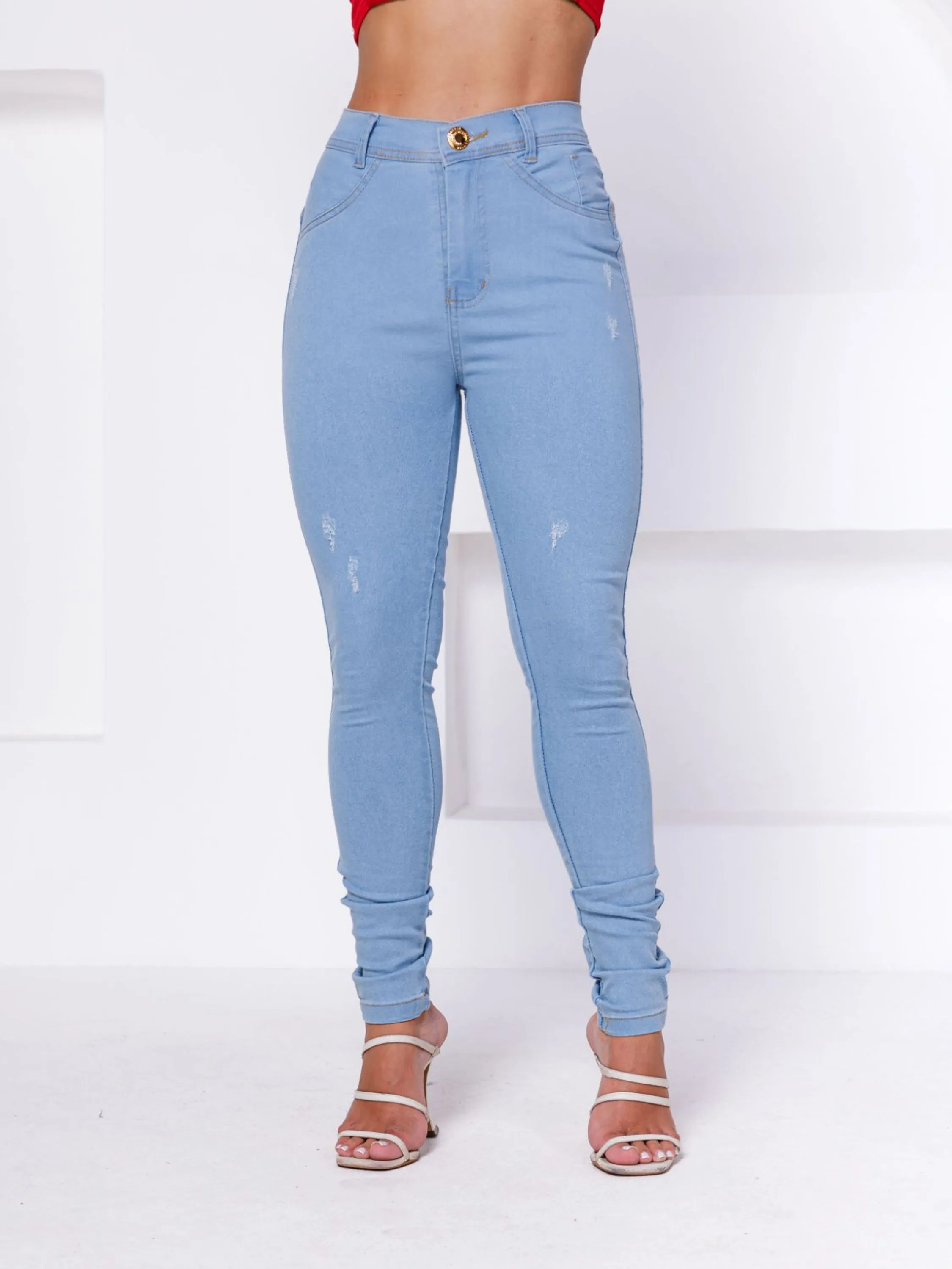 CALÇA SKINNY CLARA COM LEVES RASGOS