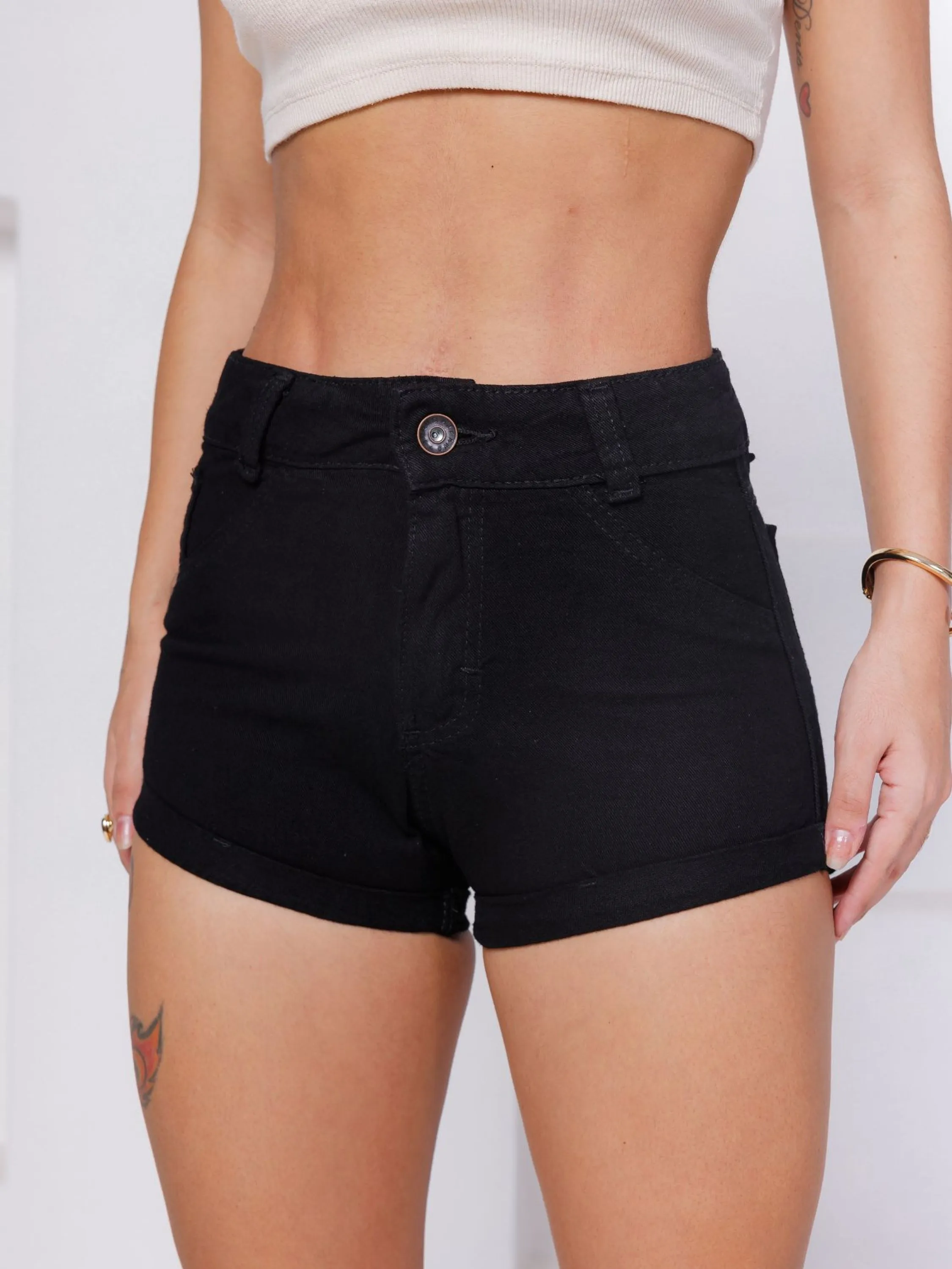 SHORTS SEM ELASTANO PRETO