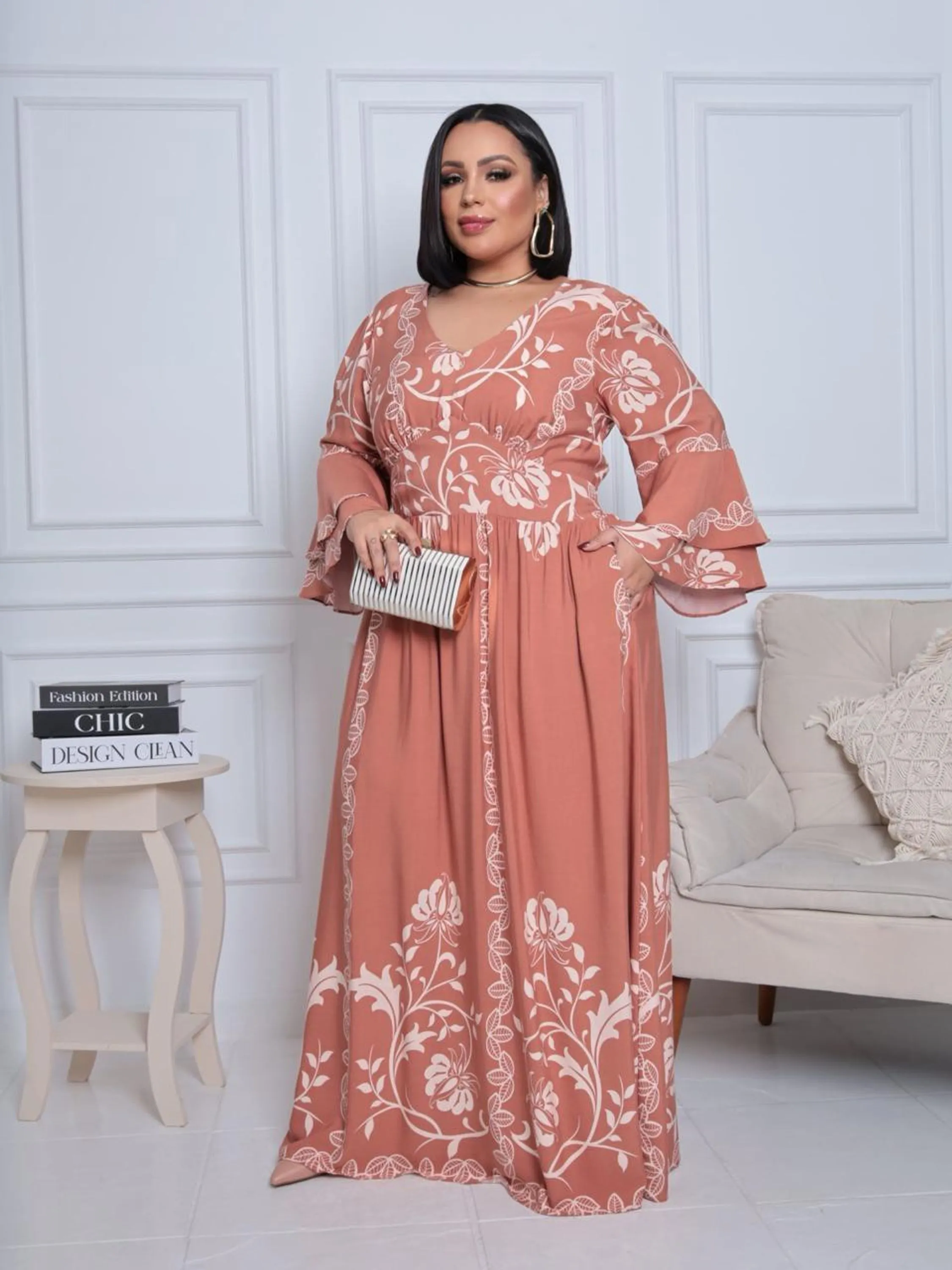 Vestido Manga Longa Plus