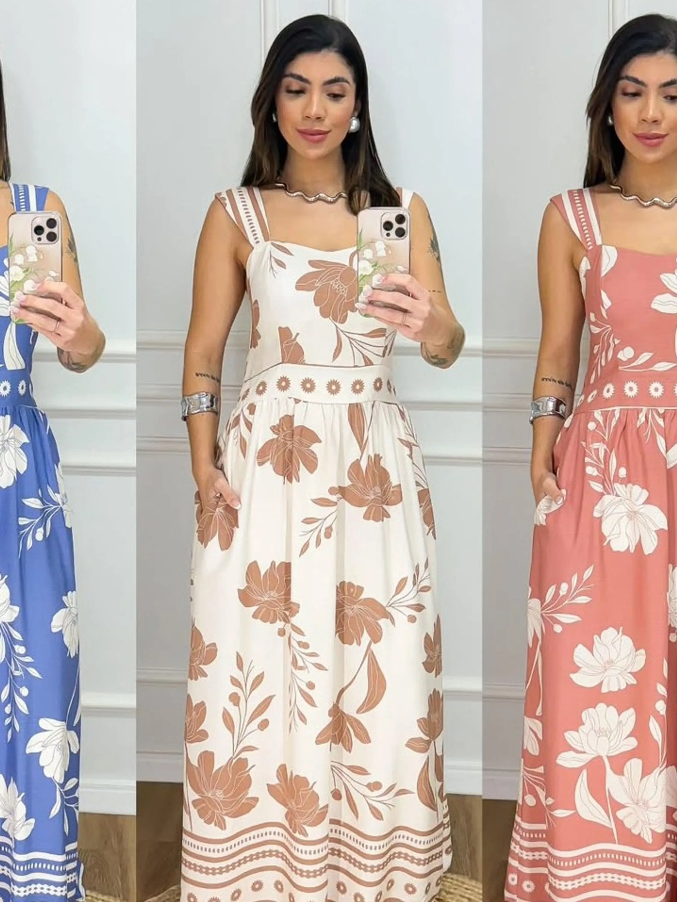 Vestido Longo c Bolso