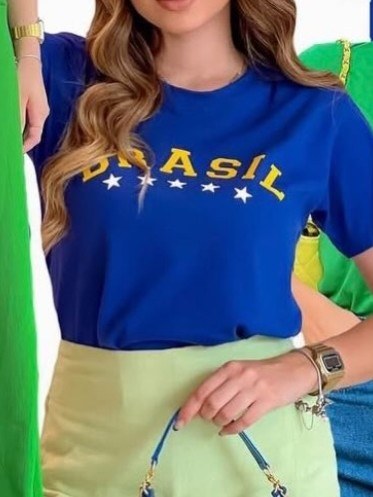 Blusa Manga Curta Brasil