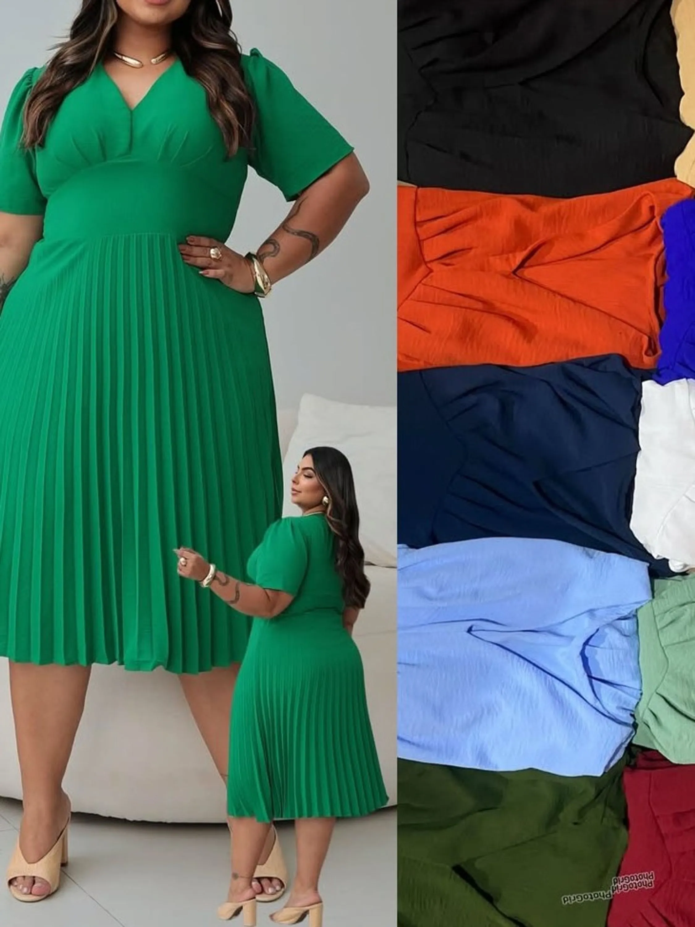 Vestido Midi Plissado