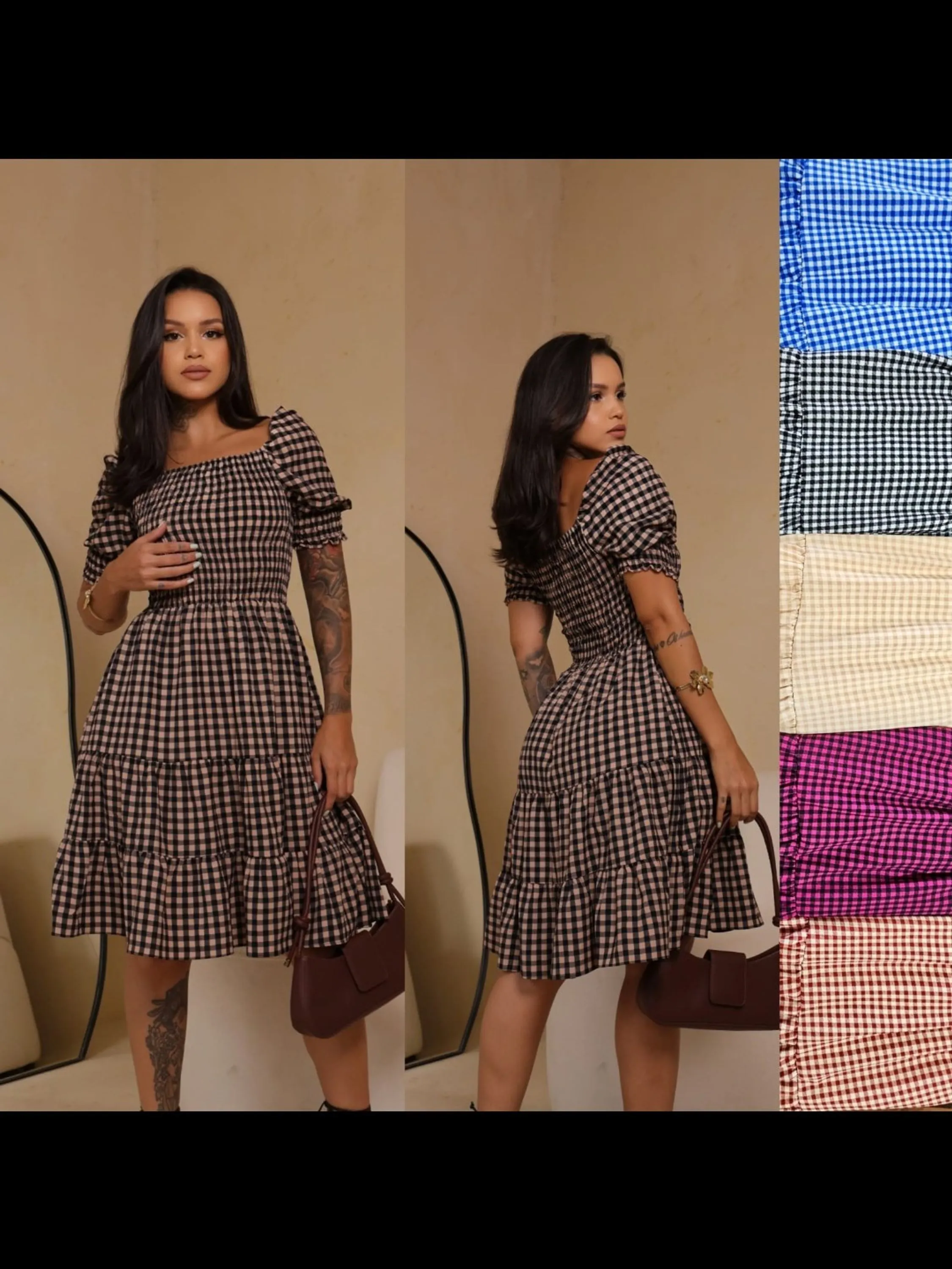 Vestido Midi Xadrez