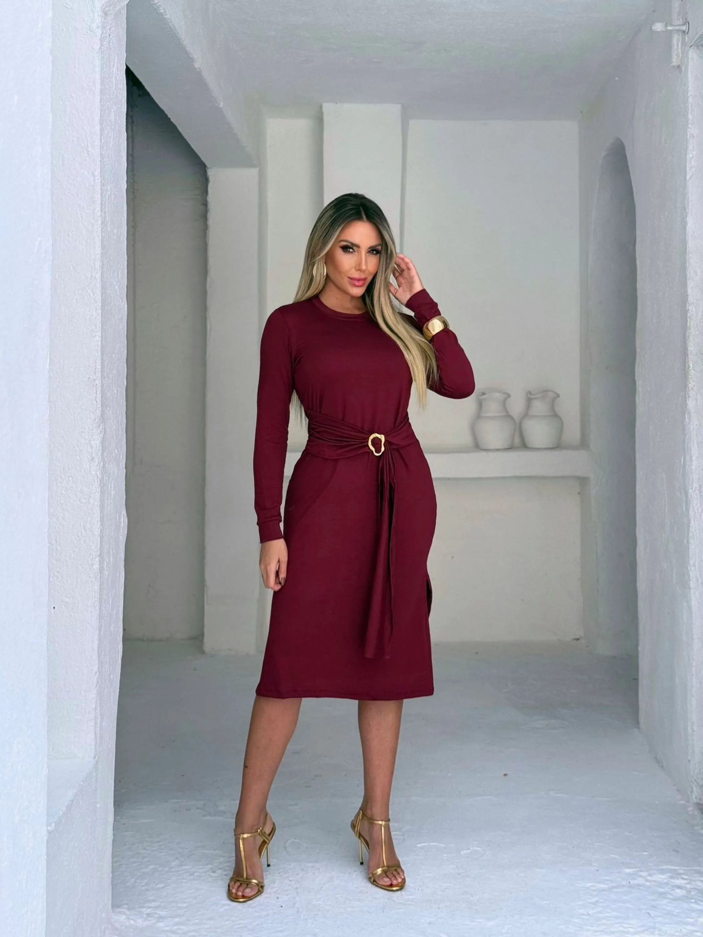 Vestido Manga Longa