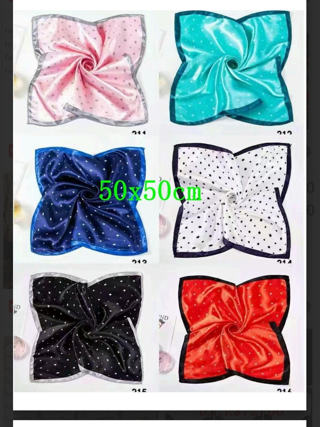 Lenço 50*50 pct c 12