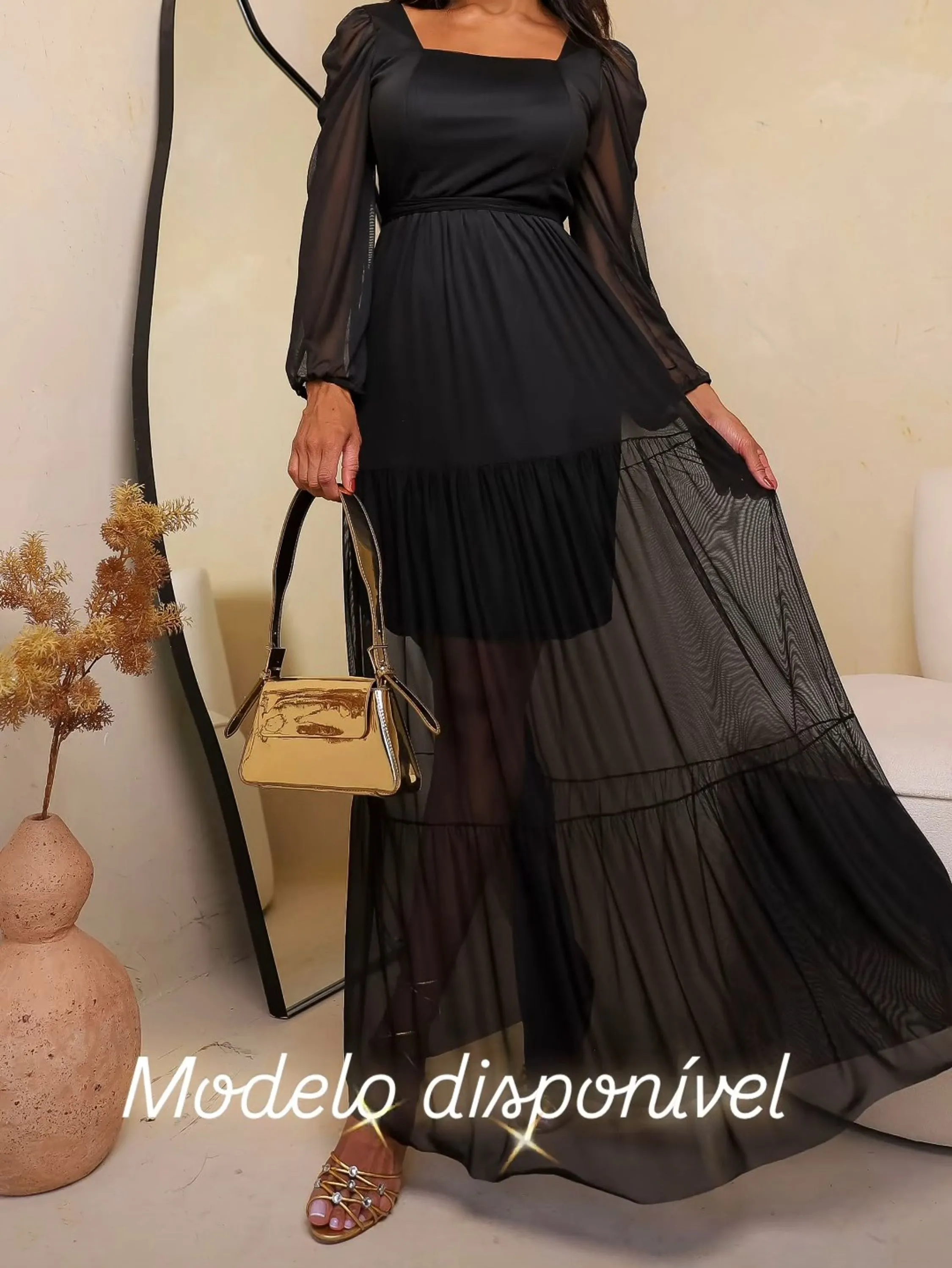 Vestido Manga Longa