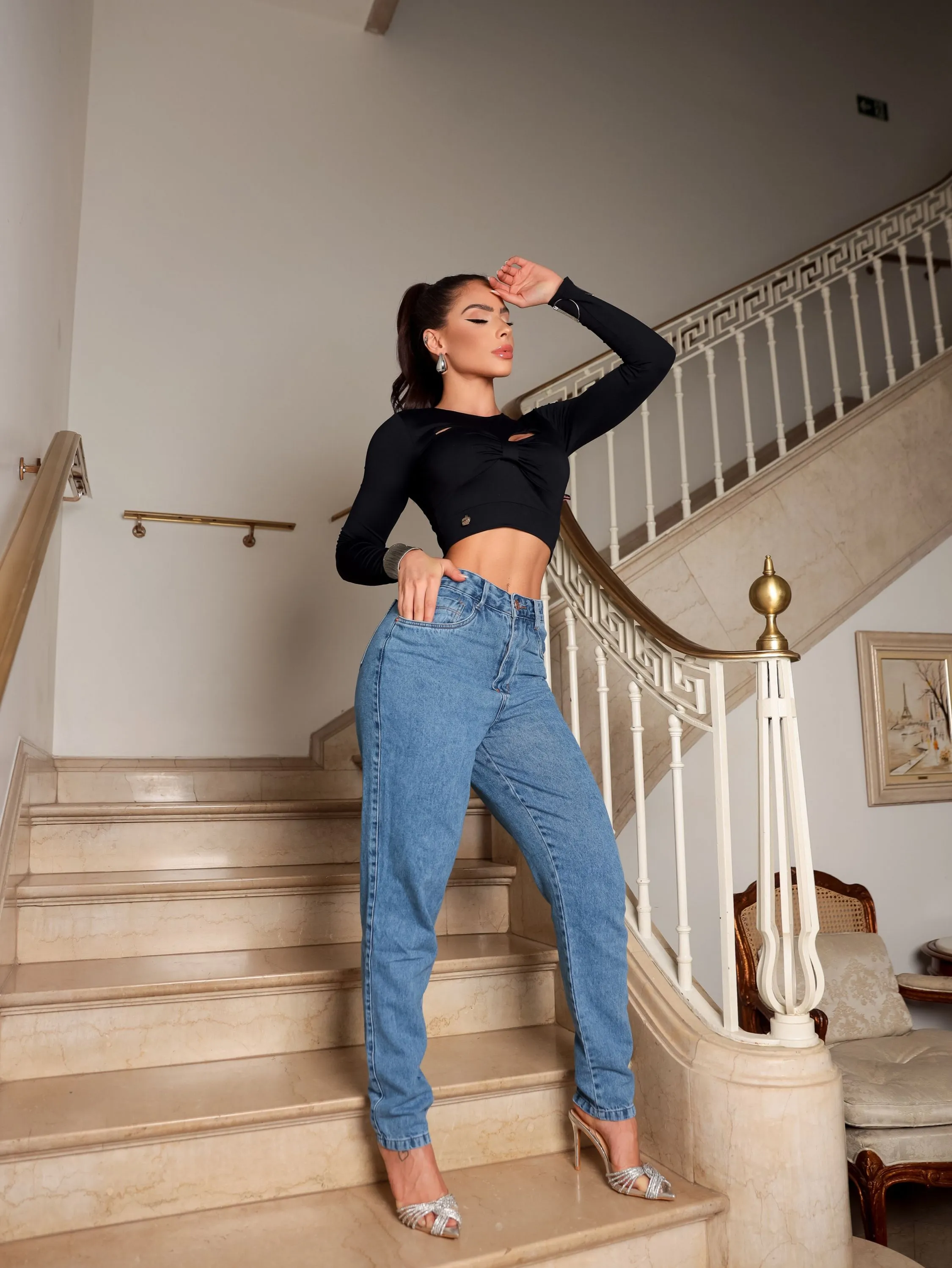 Calça Mom jeans fuan