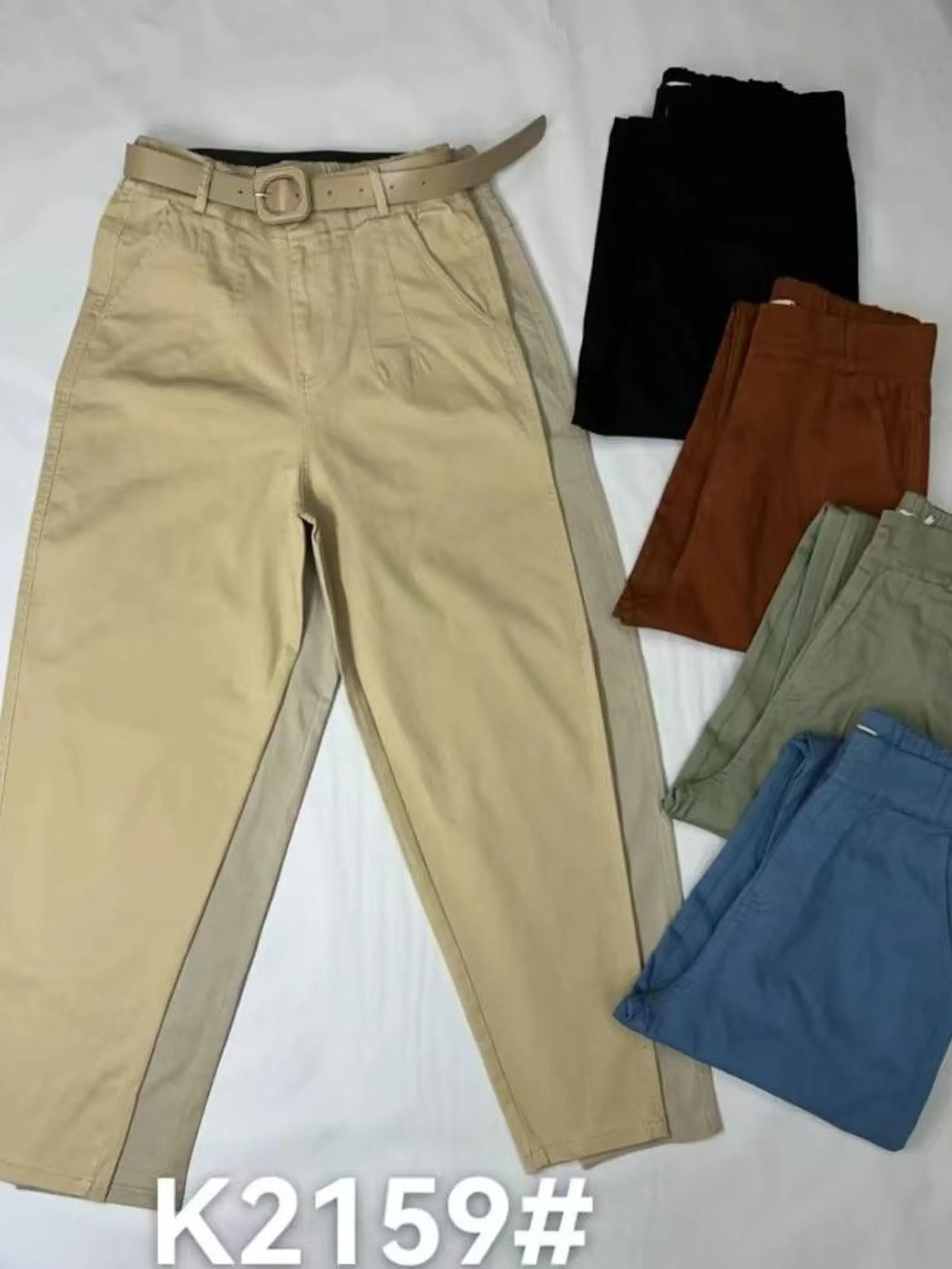 Calça sarja com elástico na cintura K2159