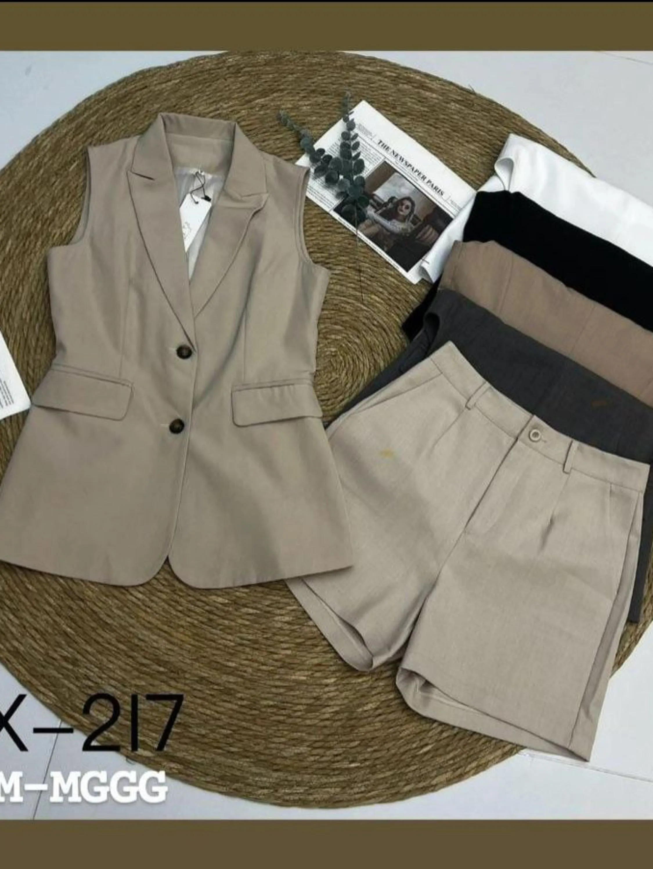 Conjunto 2 peças alfaiataria colete e shorts X217