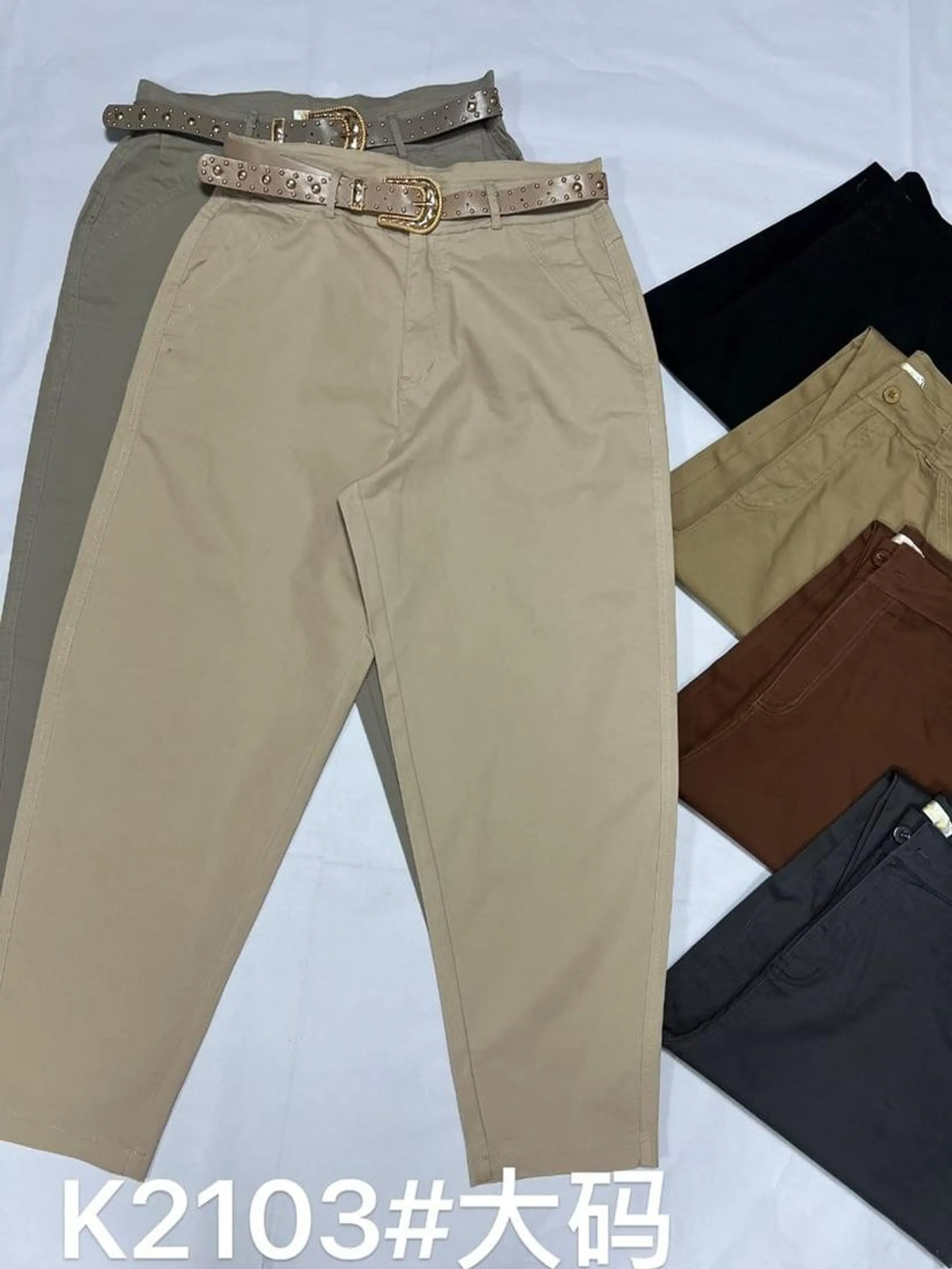 Calça sarja Plus Size algodão com elastano K2103