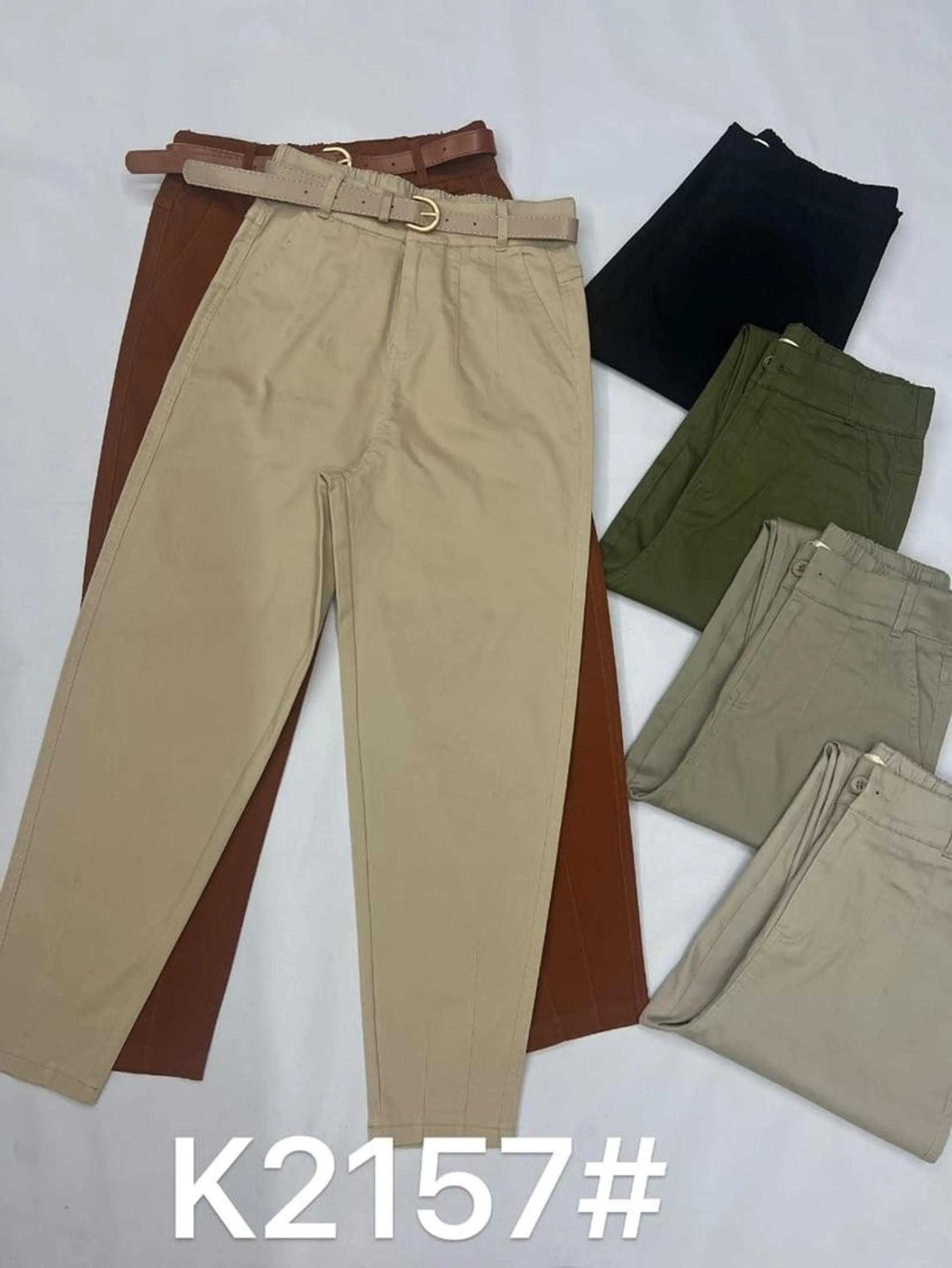 Calça sarja com elástico na cintura K2157