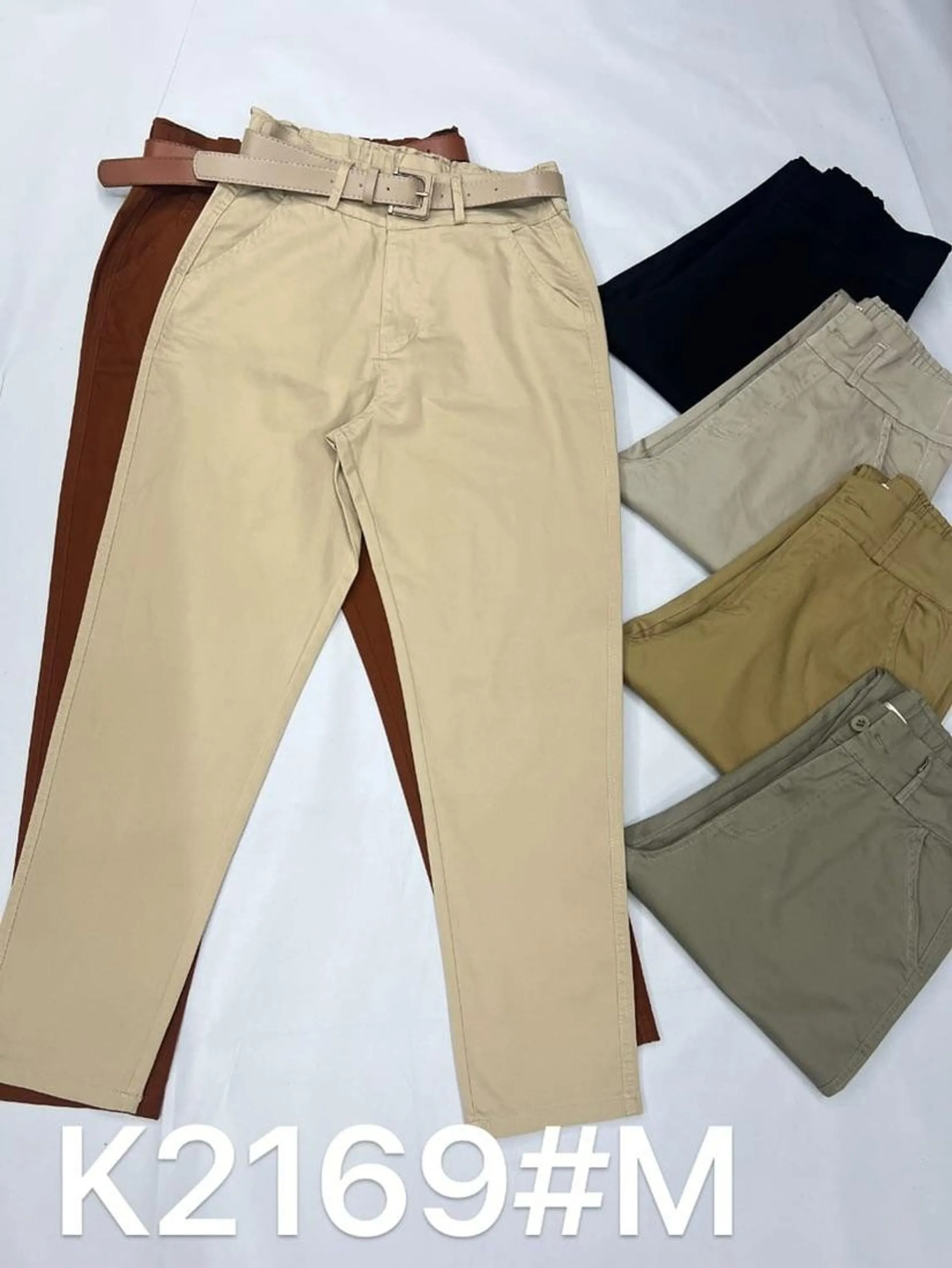 Calça sarja com elástico na cintura K2169