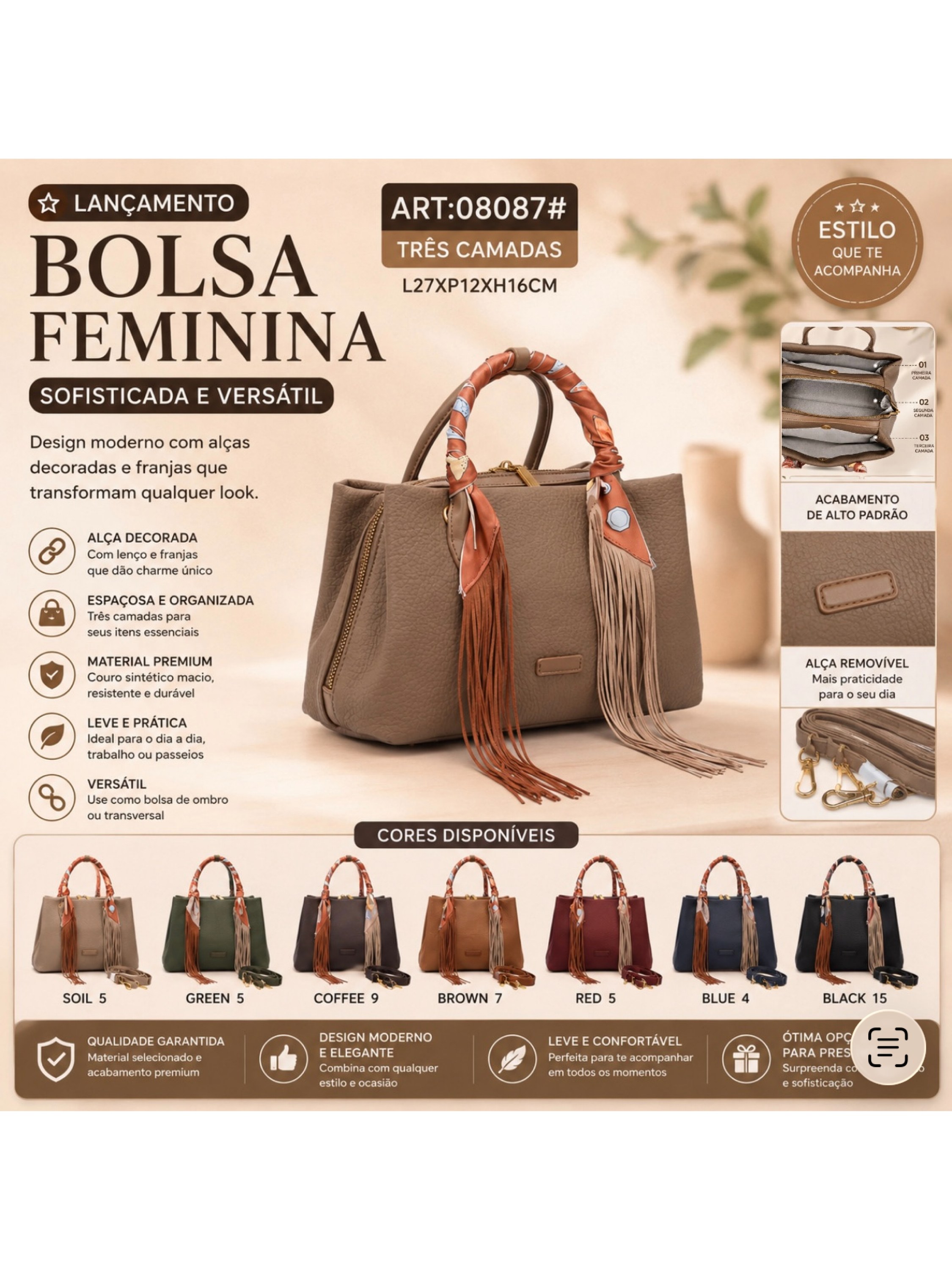 Bolsa baú 08087